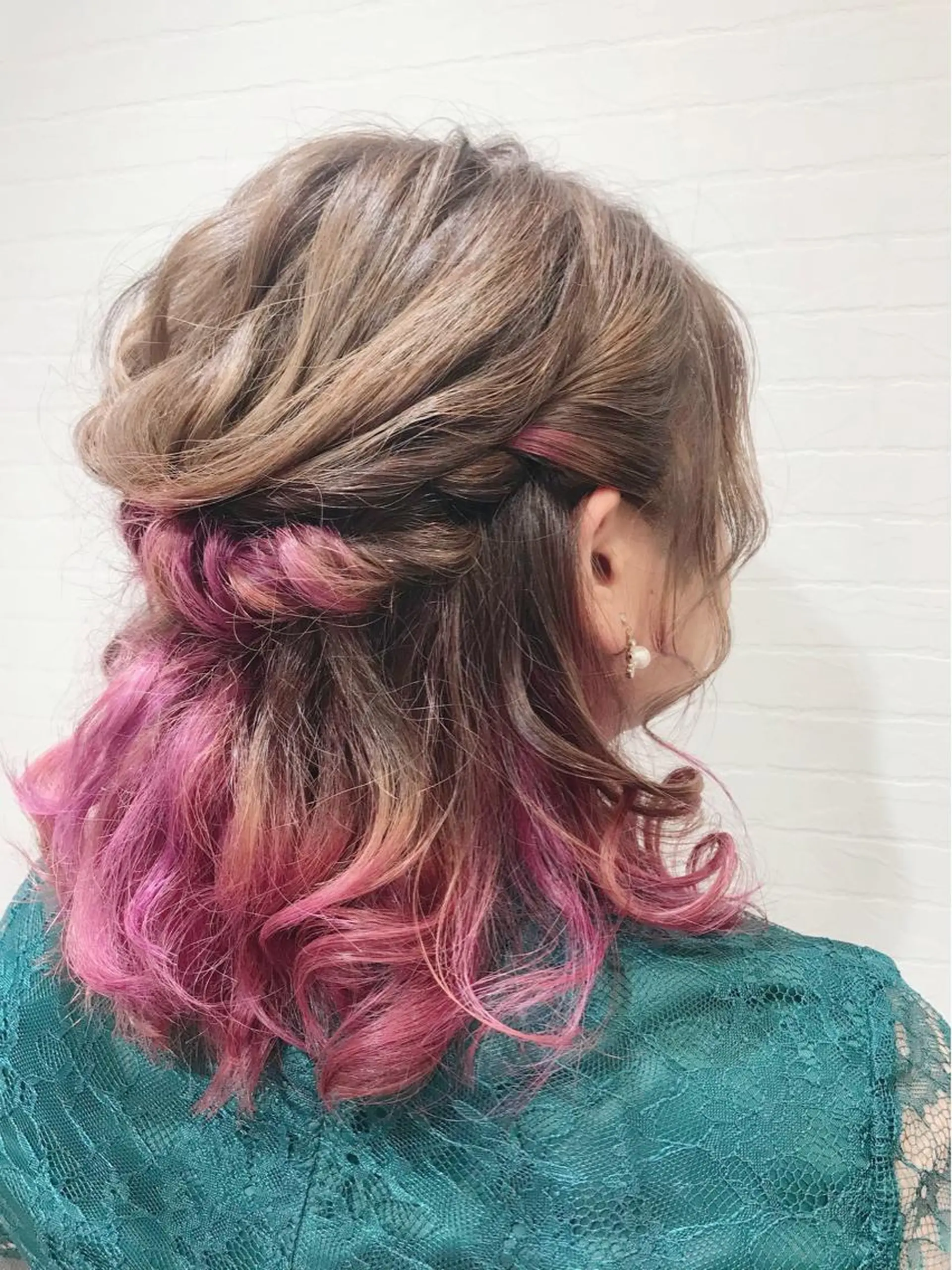 ミディアム ヘアアレンジ ハーフアップ ヘアセット GRANLUSSO 〜グランルッソ駅前店所属・木口 嘉美のヘアスタイル