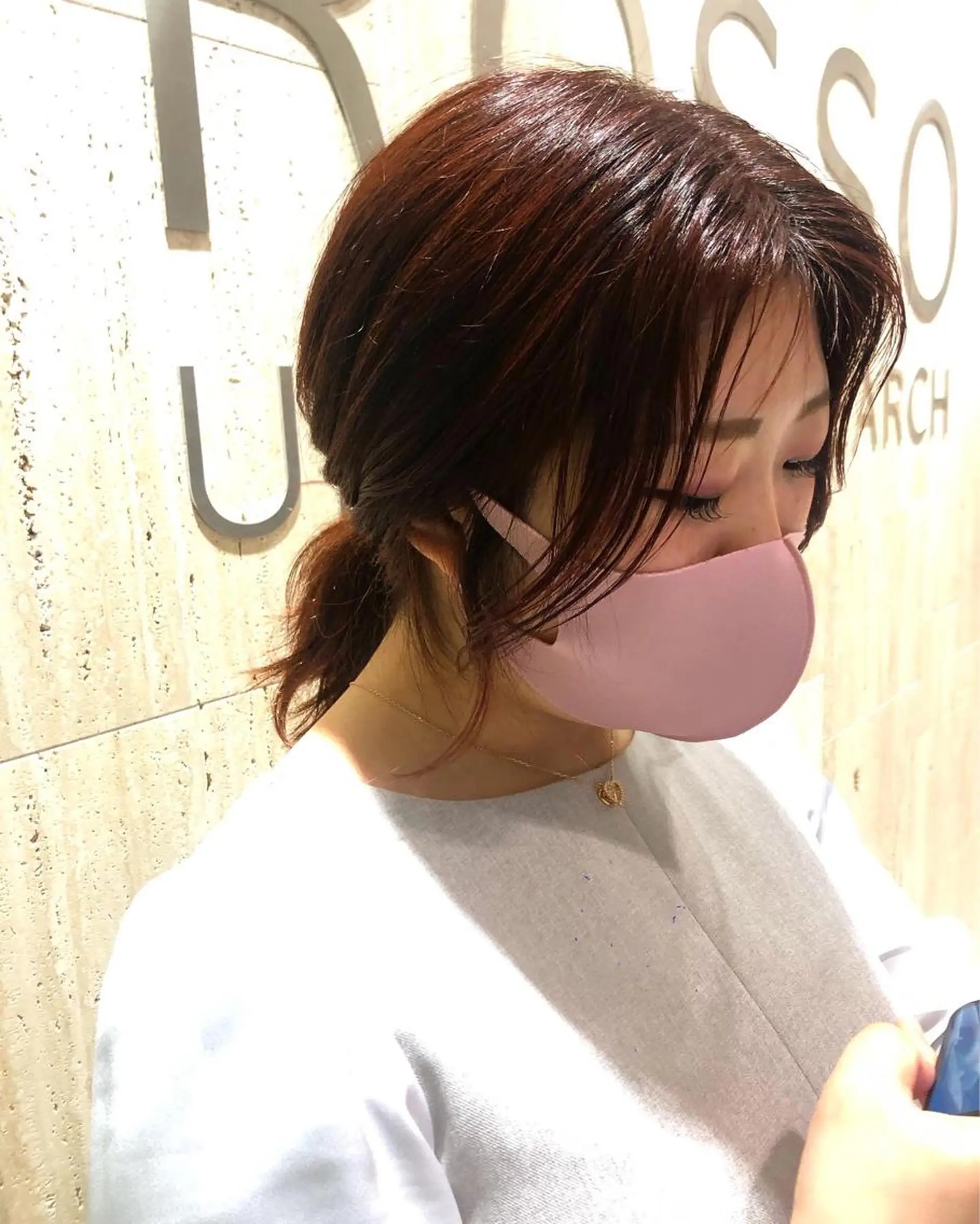 セミロング カラー ブラウンカラー ピンクカラー ピンクブラウン カット ヘアカラー 高橋 芽衣のヘアスタイル