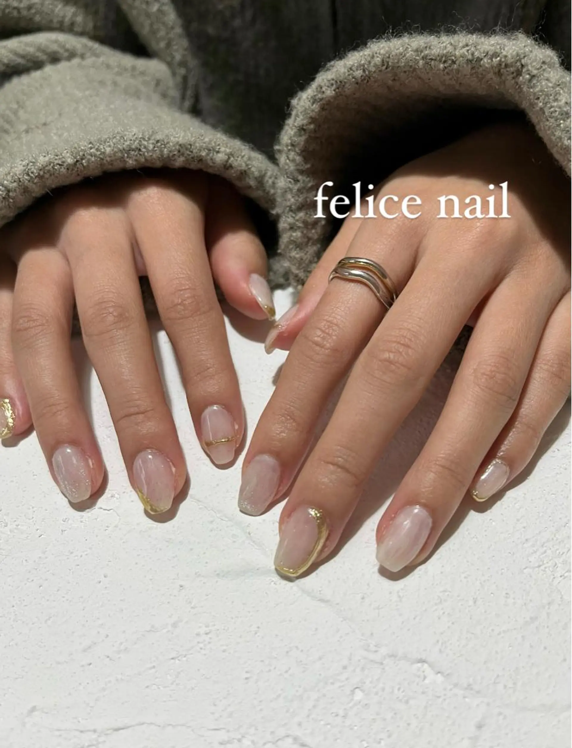 ネイル ゴールド ブライダルネイル felice nailのネイルデザイン