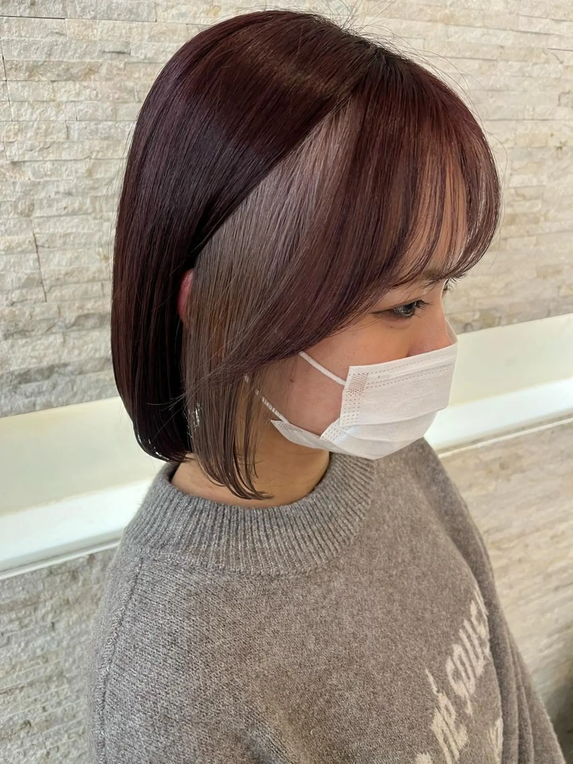 ショート カラー ブラウンカラー ピンクカラー ピンクブラウン ヘアカラー トリートメント ヘアセット 韓国/インナーカラー 🍑YUI🍑のヘアスタイル