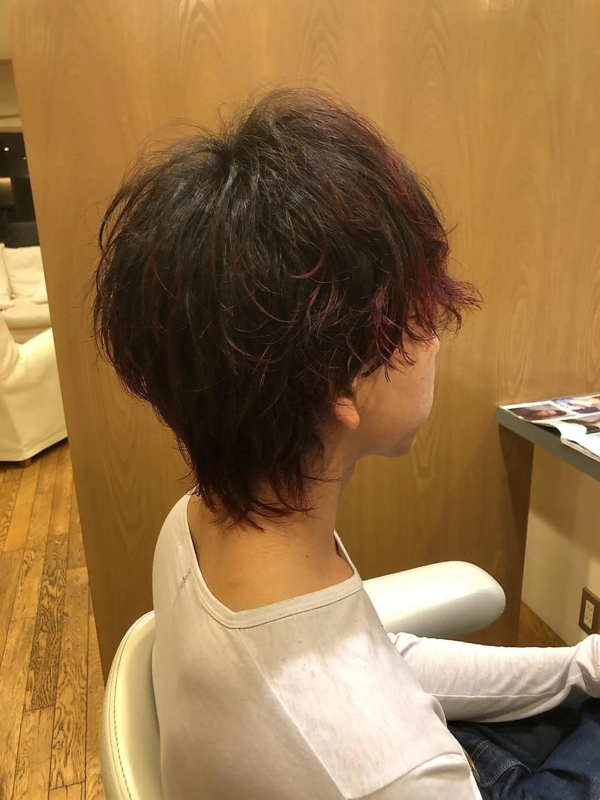 ミディアム パーマ メンズ メンズウルフカット ウルフカット パーマ 永井 亜実のヘアスタイル