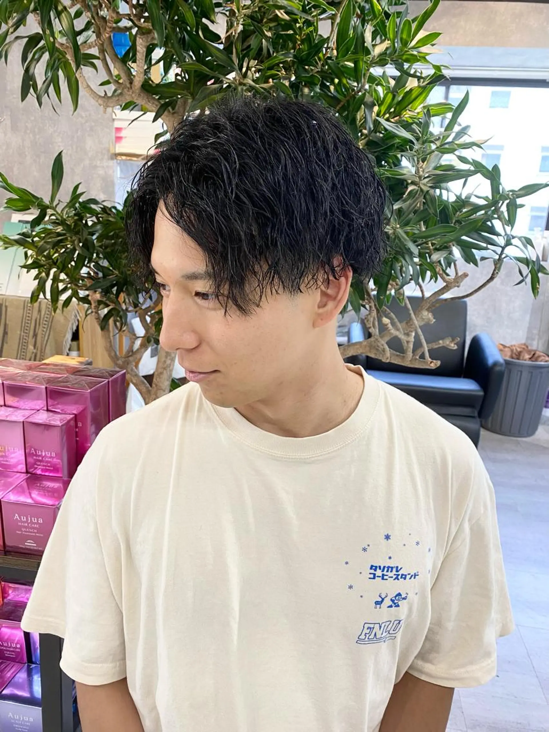 ショート アッシュ アッシュブラック ボブ 髪質改善 韓国風ヘア カット ヘアセット 【.ico】心斎橋 飛田ゆうきのヘアスタイル