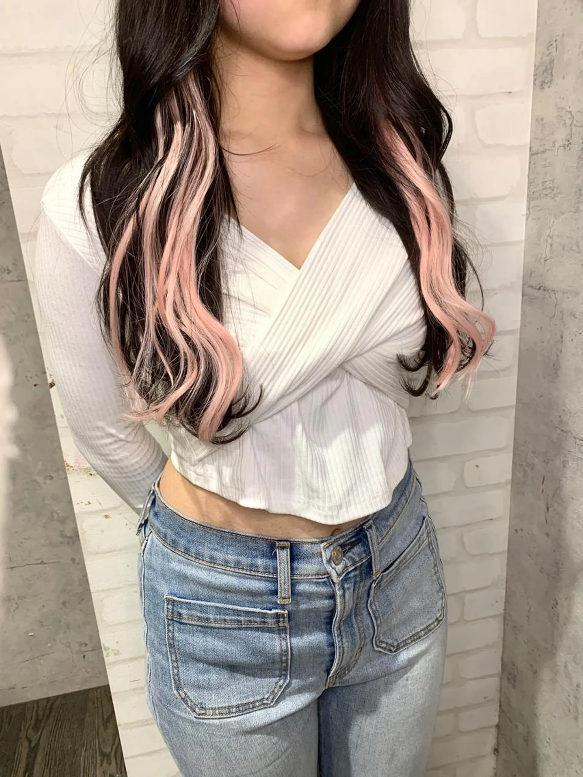 ロング カラー シールエクステ ピンクカラー エクステ エクステ エクステ KAZUMAのヘアスタイル