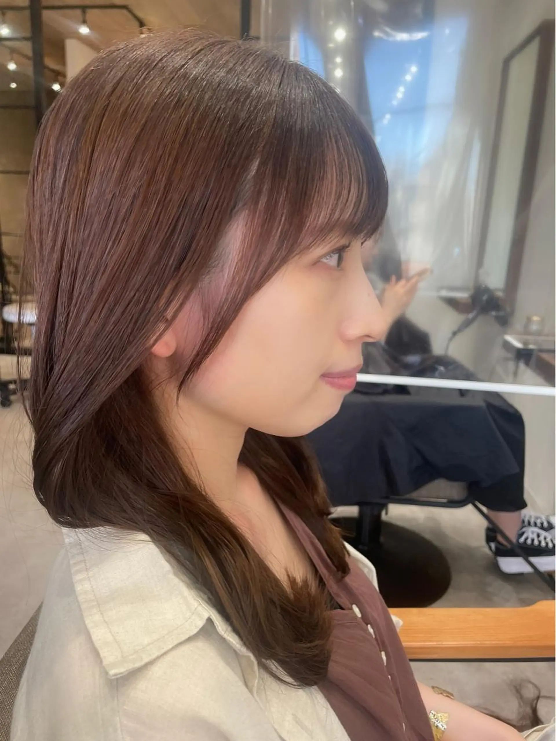 ミディアム 韓国カット/透明感 Re.Labo岡本のヘアスタイル
