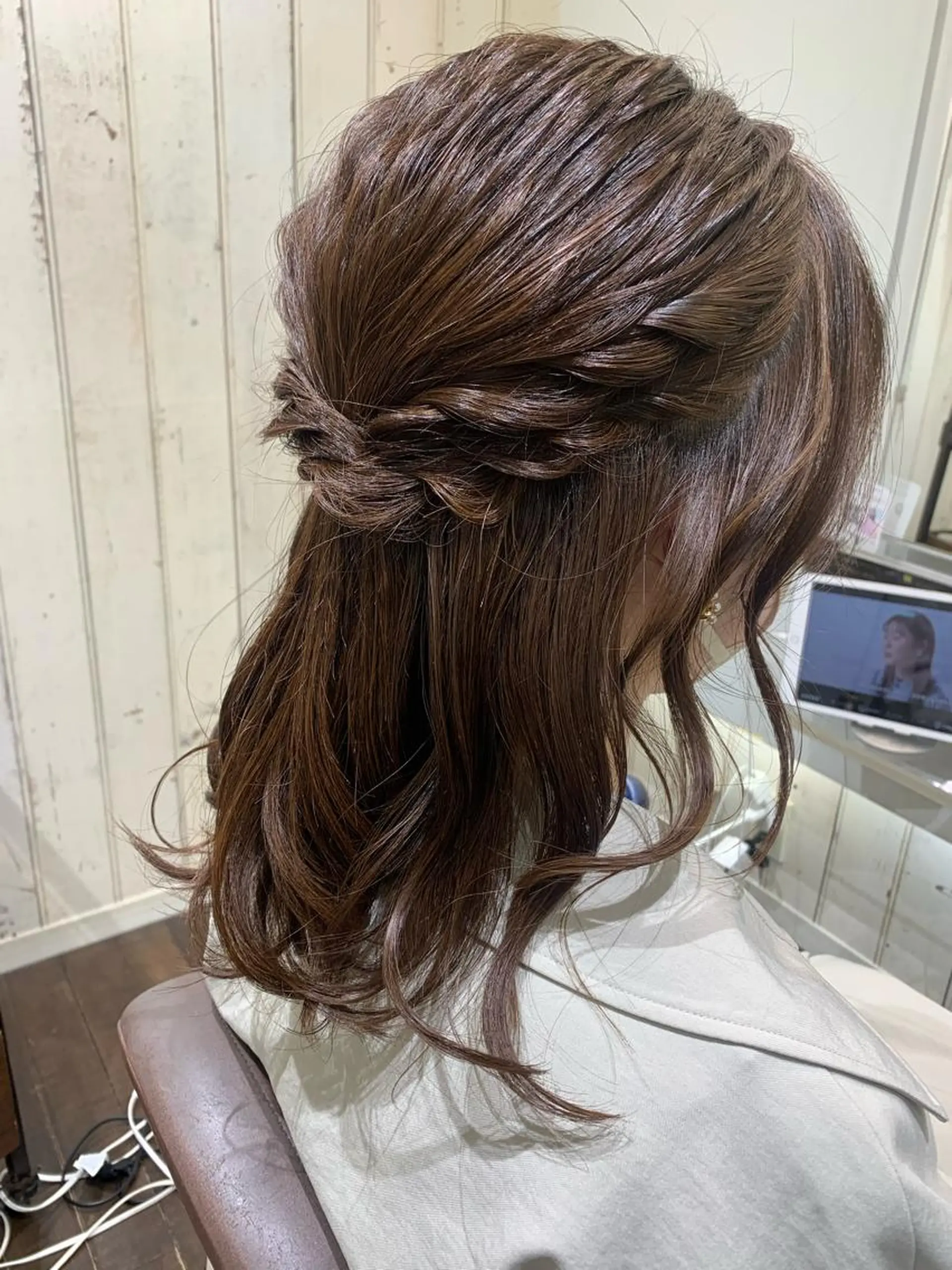 ミディアム ヘアアレンジ ヘアセット GO TODAY シェアサロン 銀座Arc店所属・デジタルパーマ🫧 韓国風ヘア🫧サクラのヘアスタイル