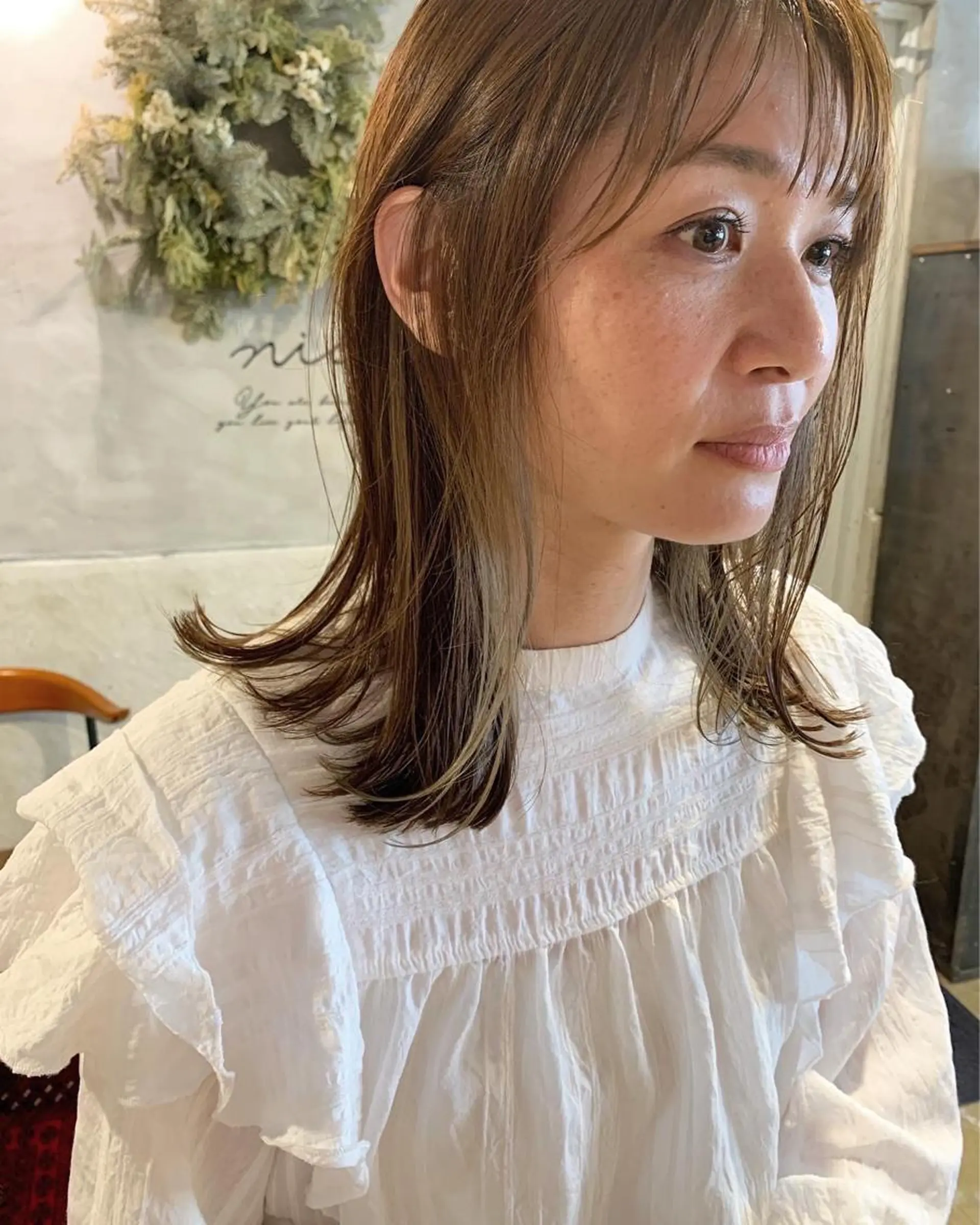 セミロング カラー 落合 妙佳のヘアスタイル