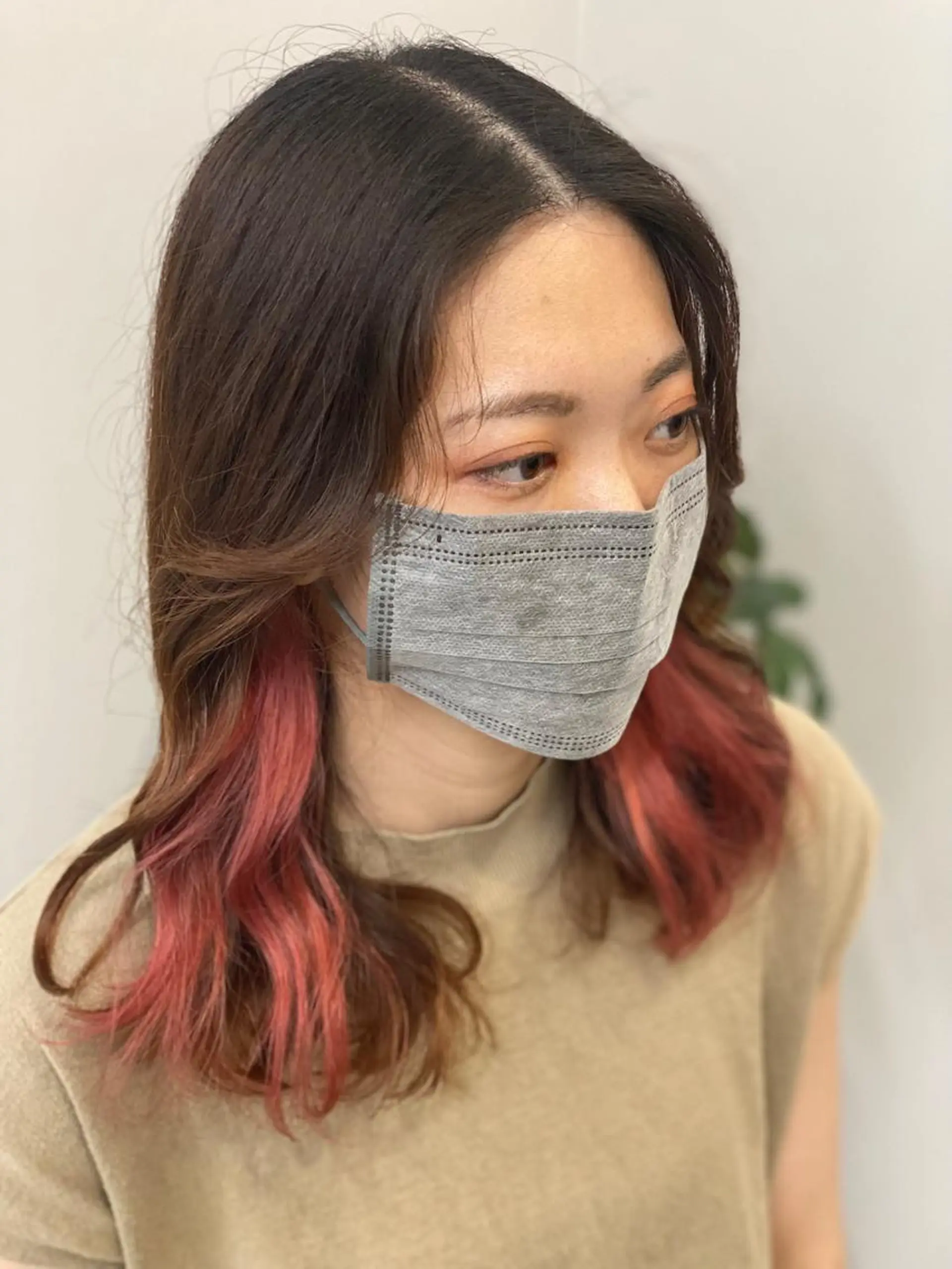 ミディアム 似合わせカット sunc所属・梅田l大人韓国ヘア レイヤー×艶カラーのヘアスタイル