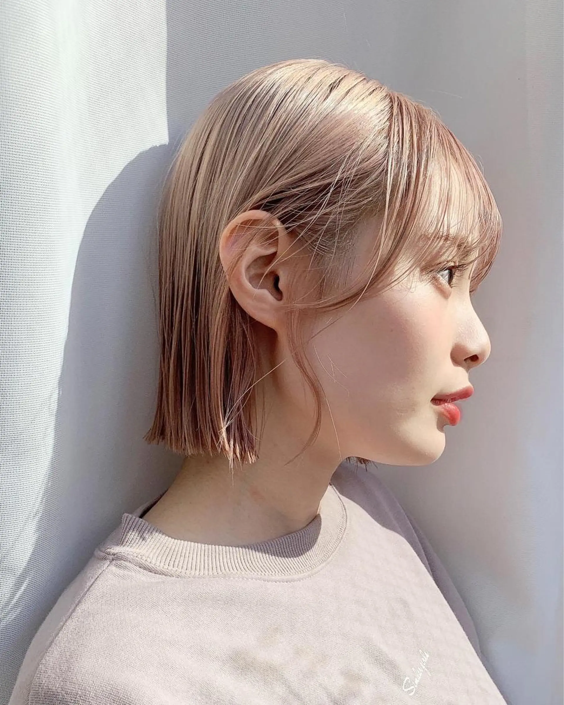 ミディアム カラー ベージュカラー 透明感カラー グレージュ ボブ カット ヘアカラー トリートメント レイヤー専門家 ダブルカラー修のヘアスタイル