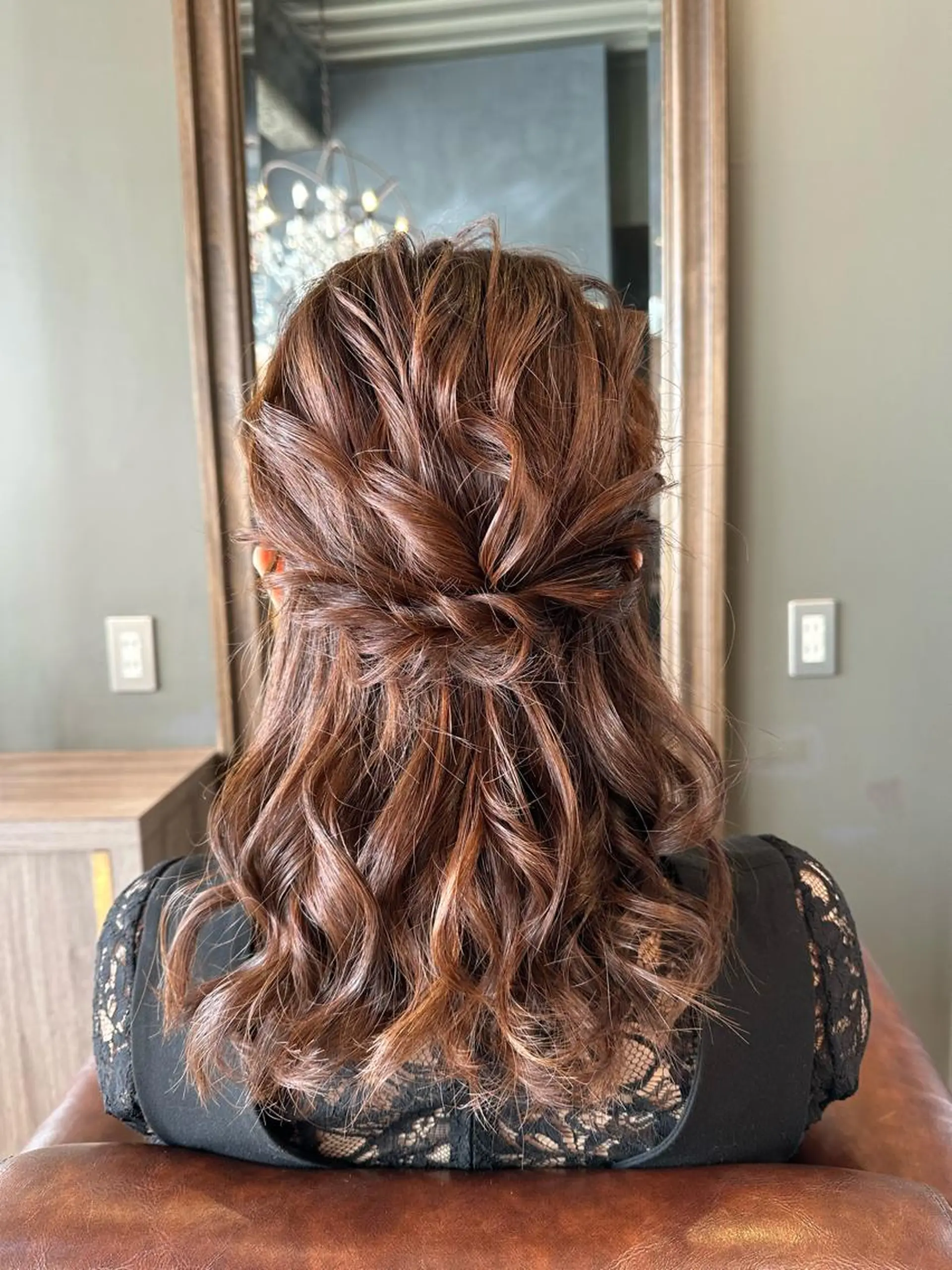 ヘアアレンジ ハーフアップ LOANA カラー &縮毛モデル募集のヘアスタイル