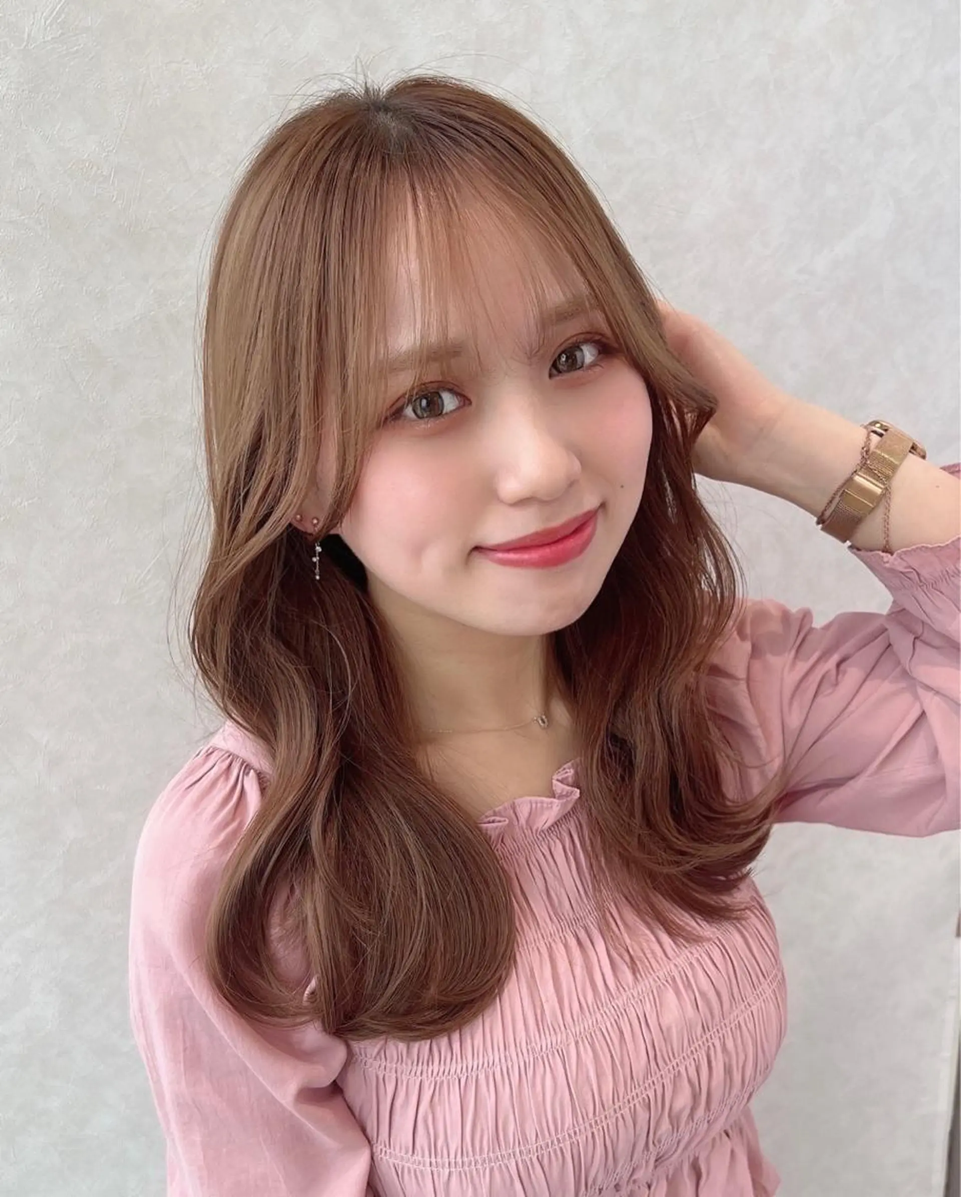 セミロング くびれヘア 韓国風ヘア レイヤーカット カット トリートメント 🧡くびれヘア/前髪 顔周り🧡久原結衣のヘアスタイル