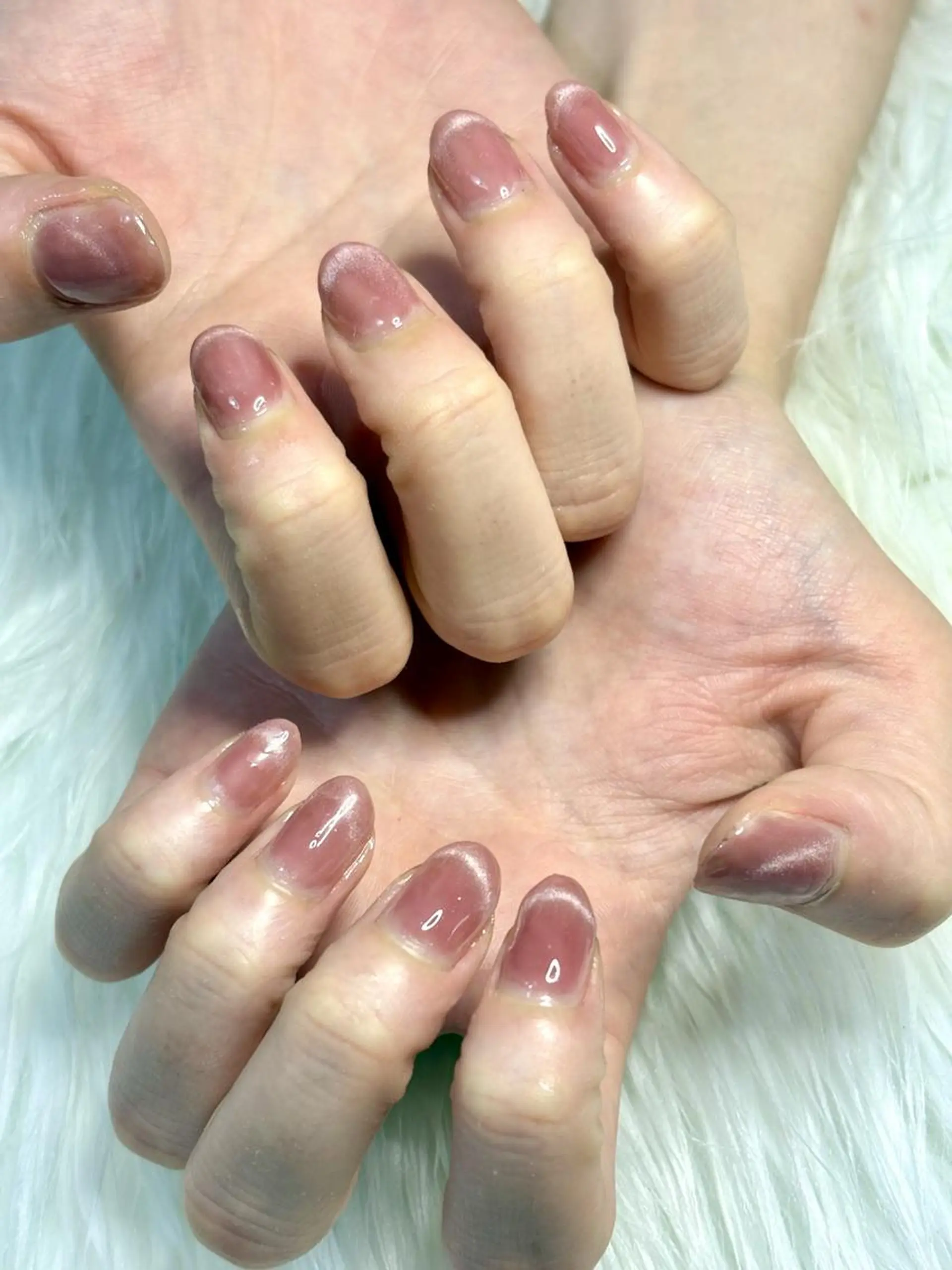 ネイル フレンチネイル マグネットネイル ワンカラーネイル ピンク ハンドネイル 菊嶋 文代のネイルデザイン