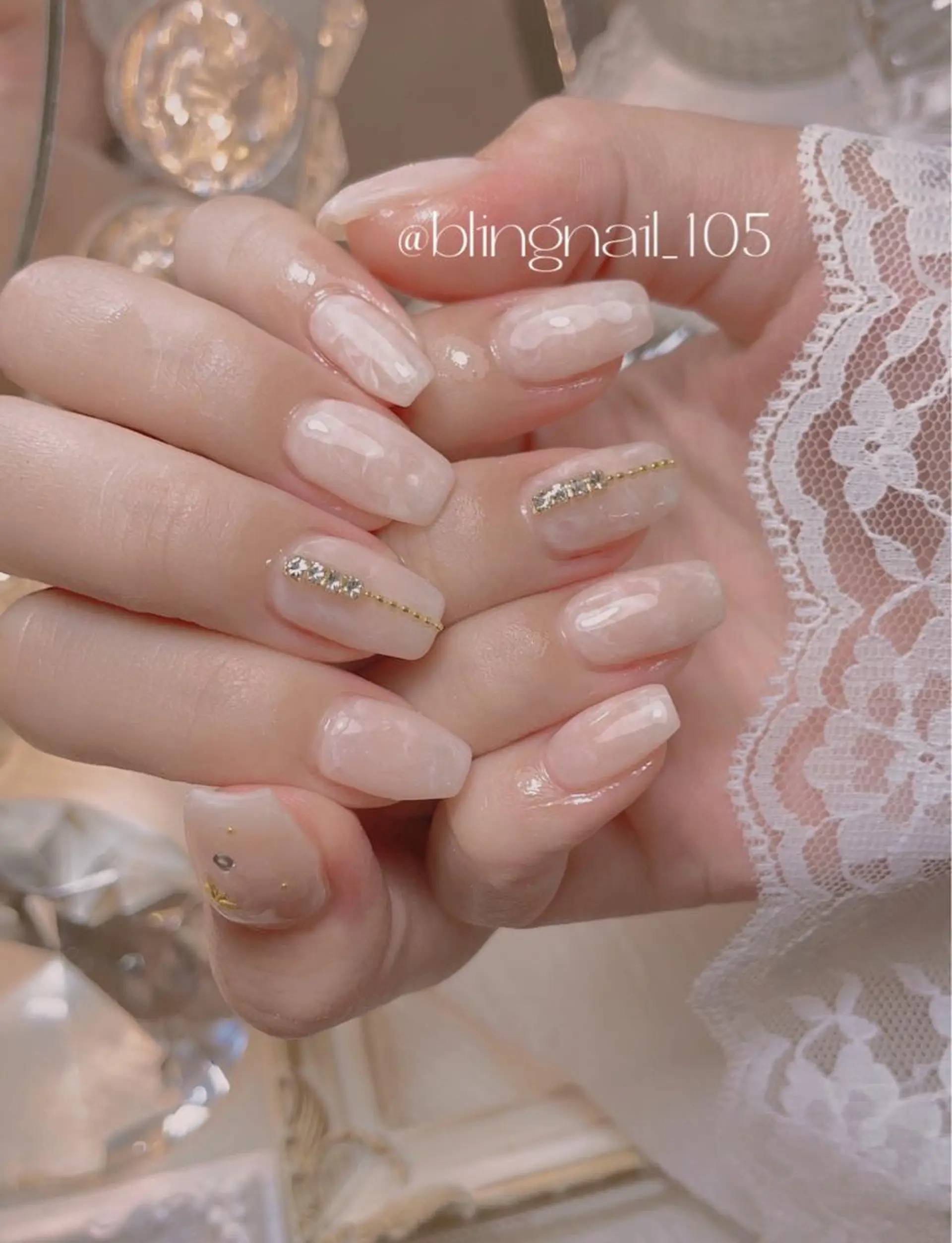 ネイル 23時まで❤︎韓国、 ワンホンネイルのネイルデザイン