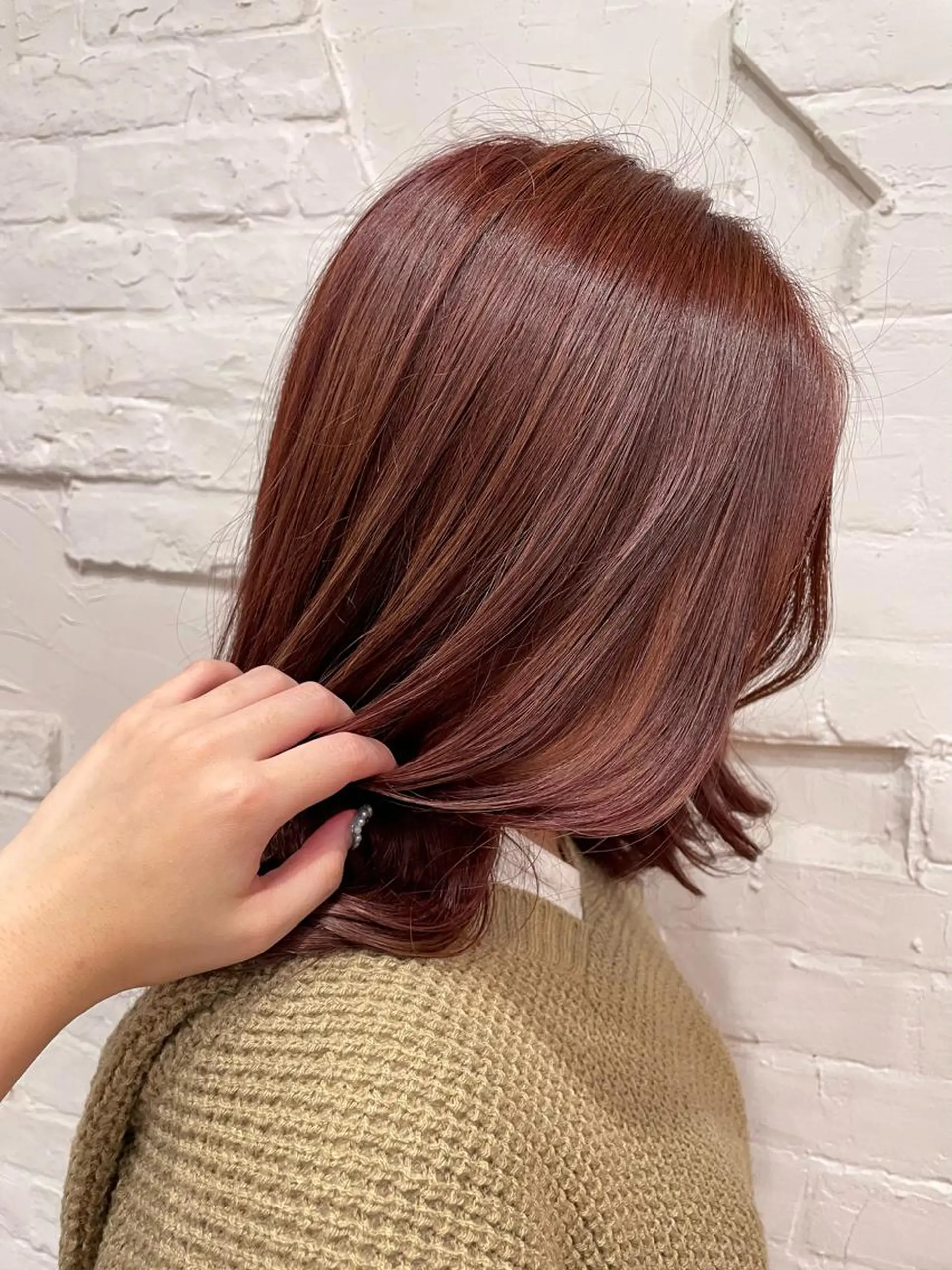 セミロング カラー ヘアアレンジ ピンクカラー ヘアカラー トリートメント 【ピンク/韓国ヘア/ ヘアセット】亜海のヘアスタイル