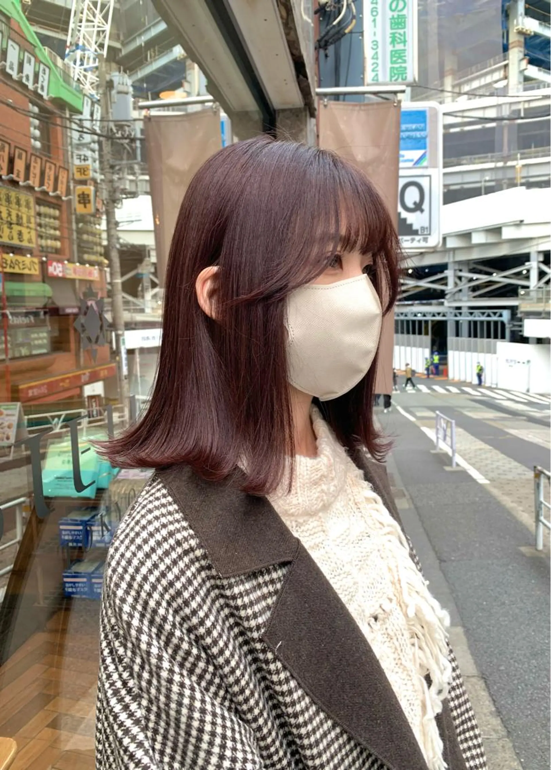 ミディアム カラー ブラウンカラー ピンクカラー ピンクブラウン LUMO所属・矢野 晃平のヘアスタイル