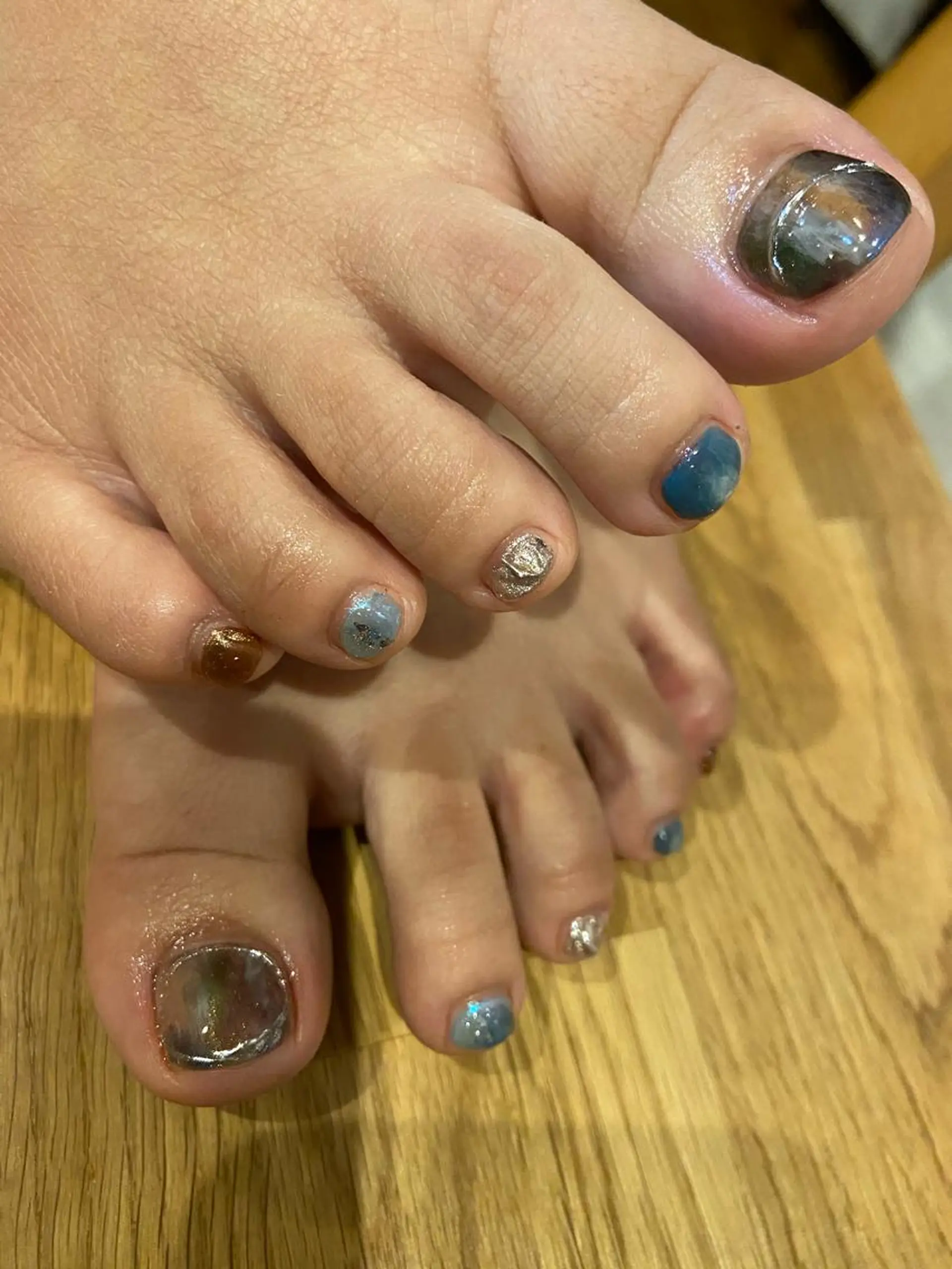 ネイル フットネイル ミラーネイル ニュアンスネイル . unffのネイルデザイン