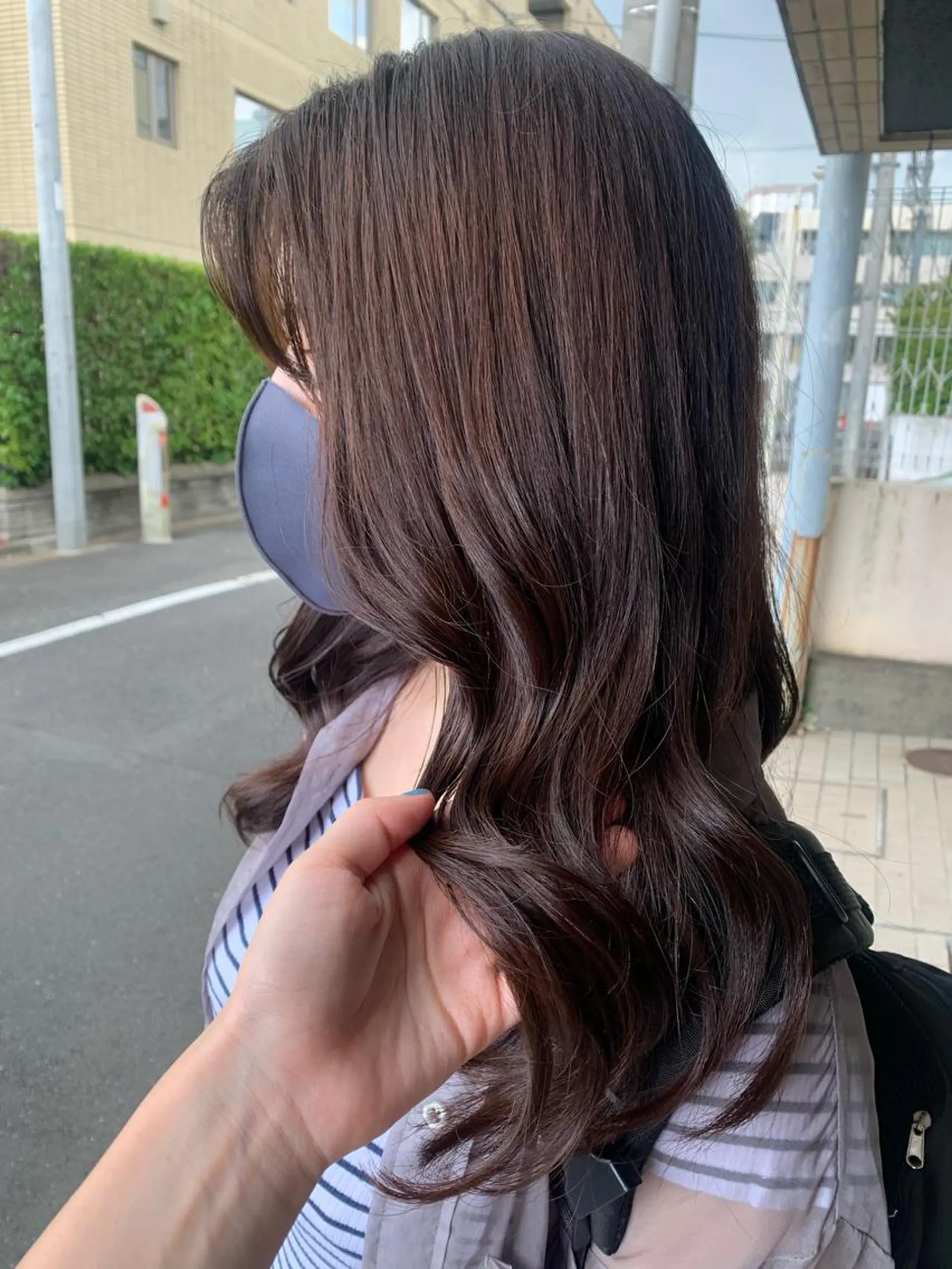 セミロング カラー ヘアアレンジ 透明感/オリーブ/ グレージュ/YUKAのヘアスタイル