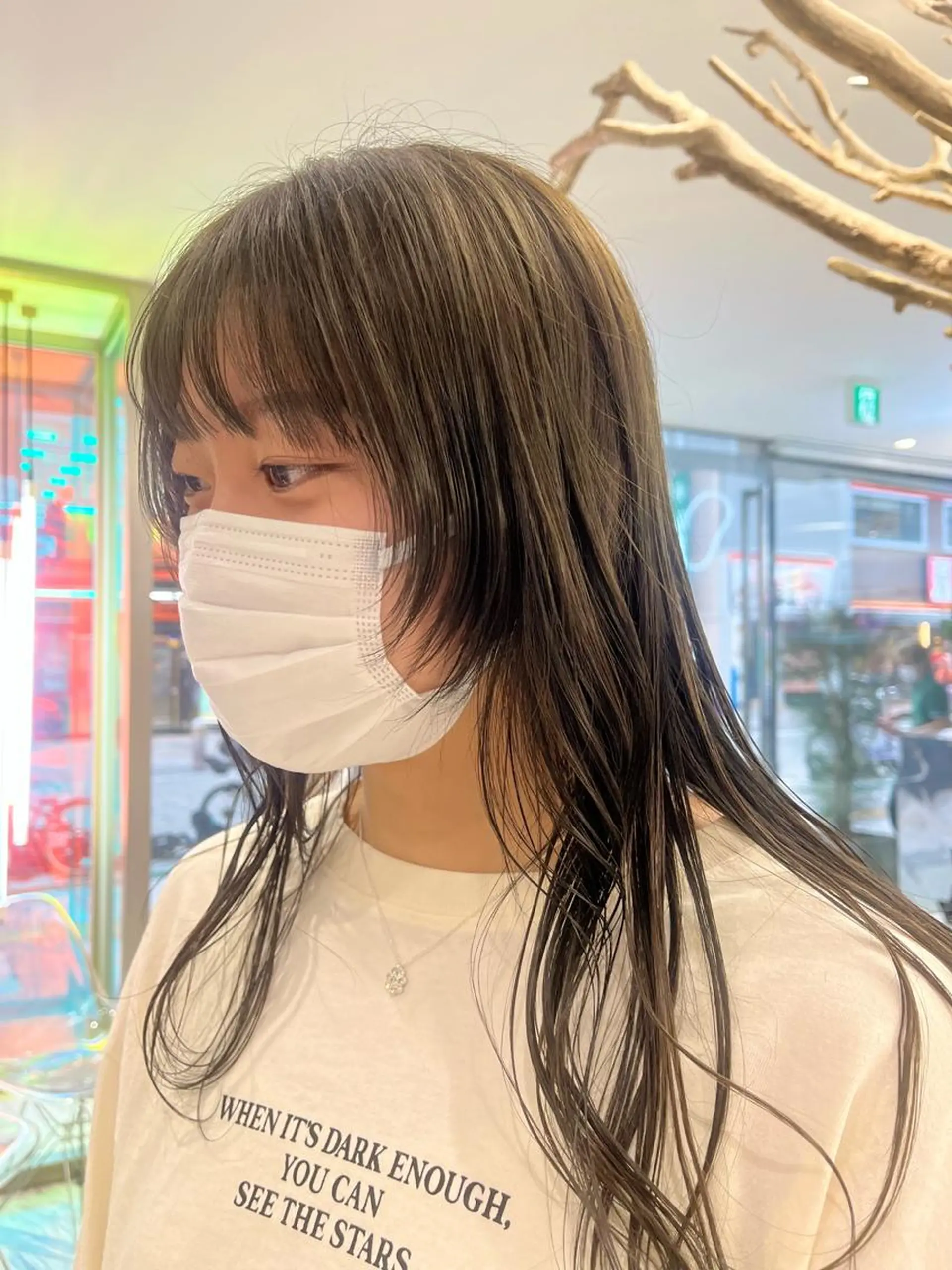 セミロング カラー ヘアアレンジ アッシュ ベージュカラー グレージュ オリーブアッシュ オリーブベージュ カット ヘアセット mai🤍縮毛酸性ス トレート/アイリストのヘアスタイル