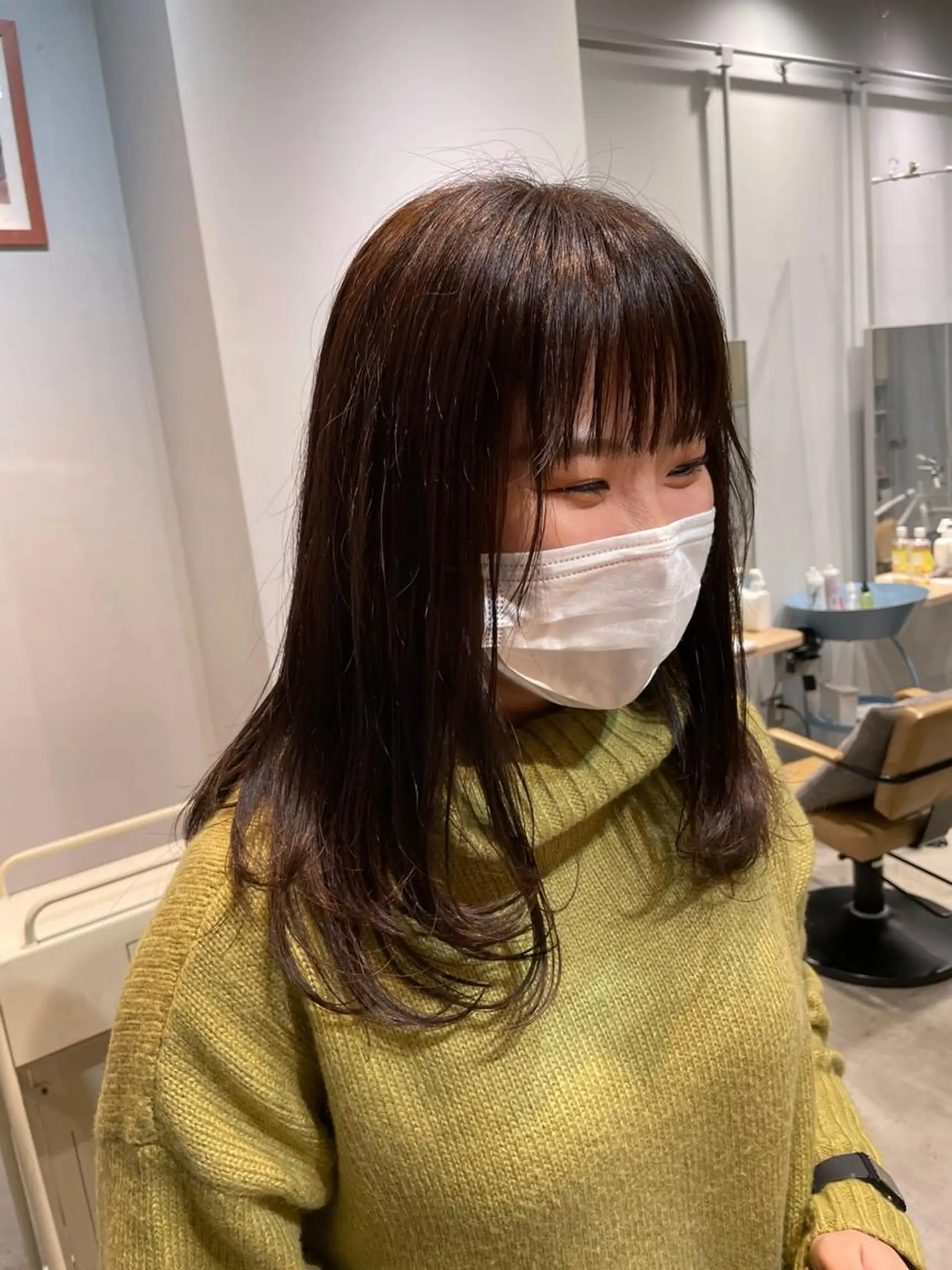 セミロング カラー 斉藤 瑞恵のヘアスタイル