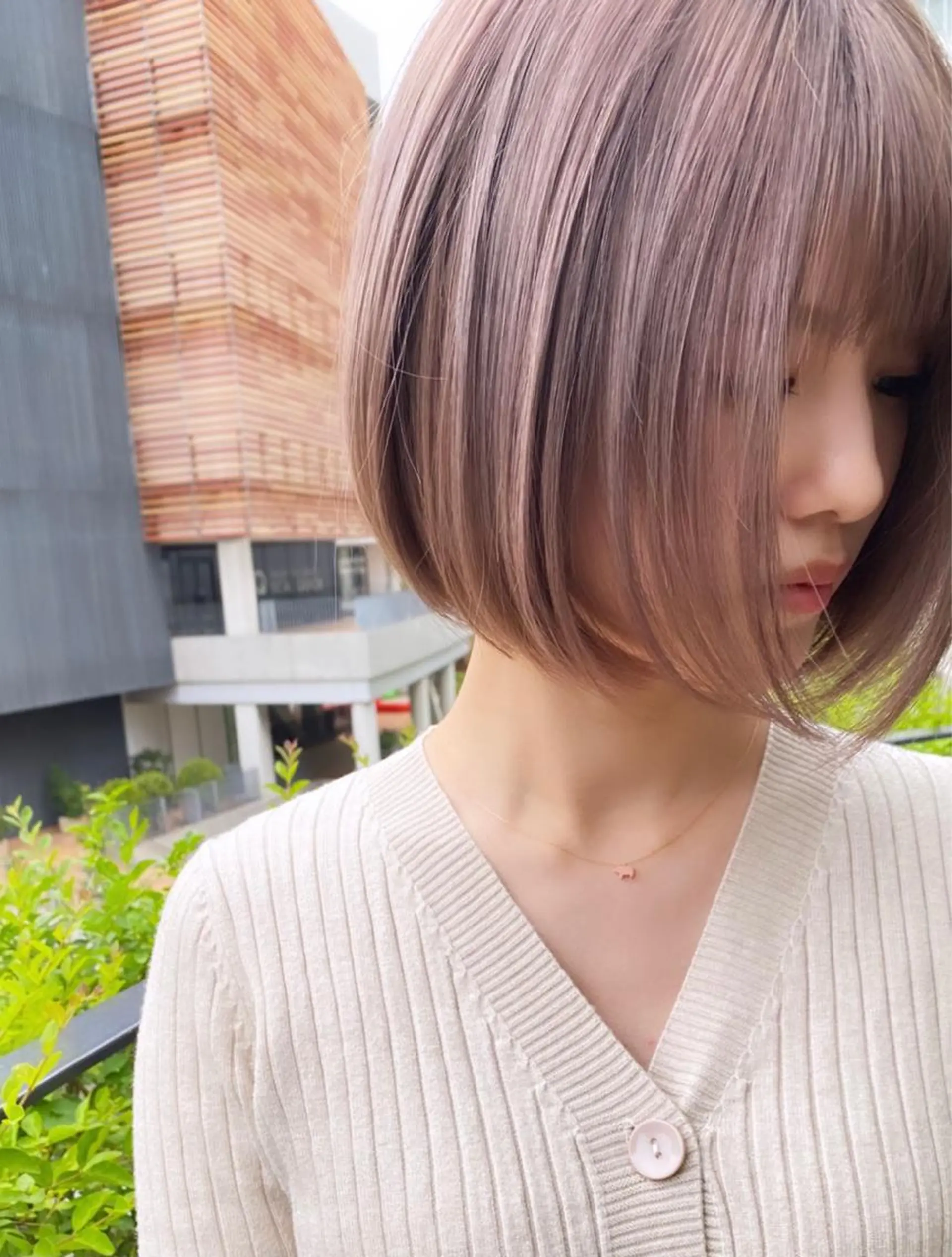 ショート カット ヘアカラー ハイライト、レイヤー カット/西梅田/中西のヘアスタイル