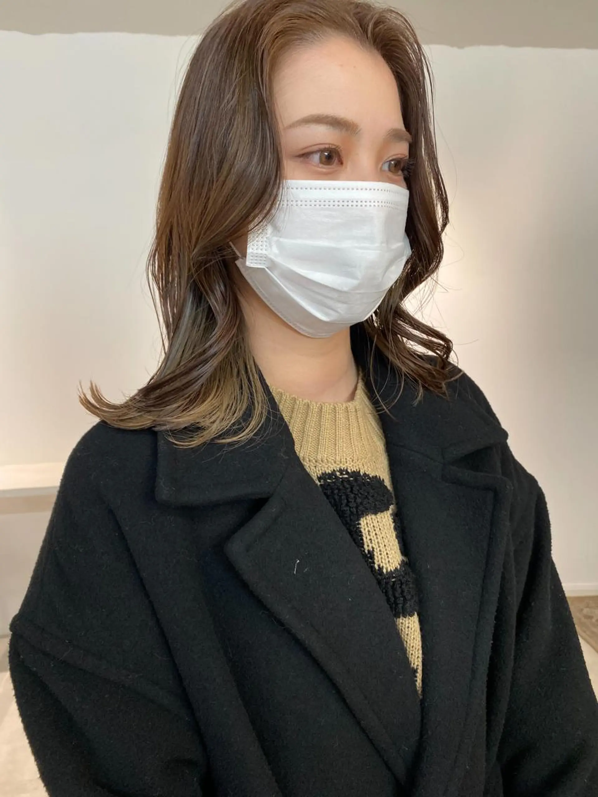 ミディアム カラー ベージュカラー くびれヘア カット ヘアカラー トリートメント fit stand /HIIRAGIのヘアスタイル