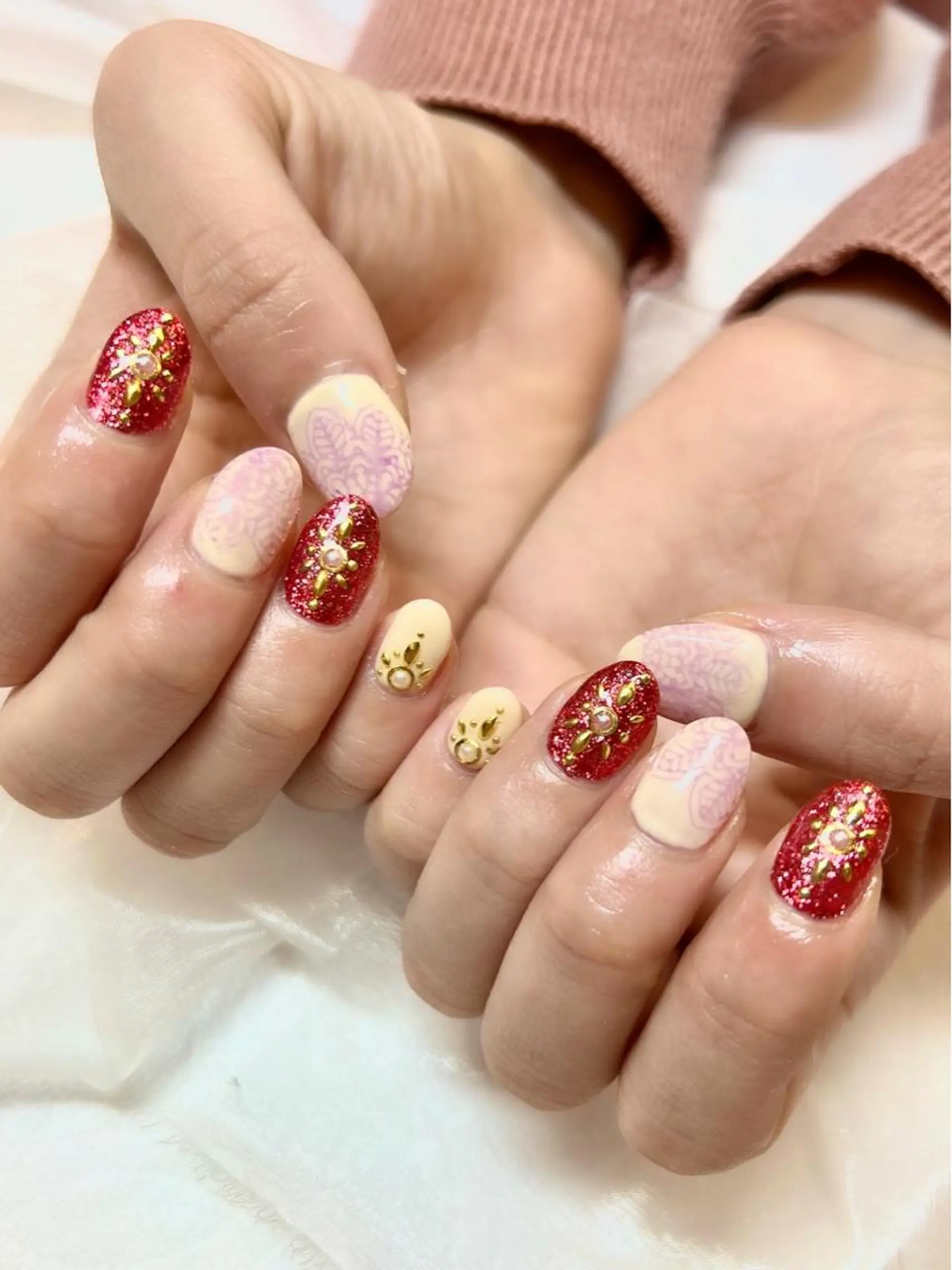 ネイル アートネイル オーロラネイル ジェルネイル 韓国ネイル ロングネイル ハンドネイル clover nailのネイルデザイン