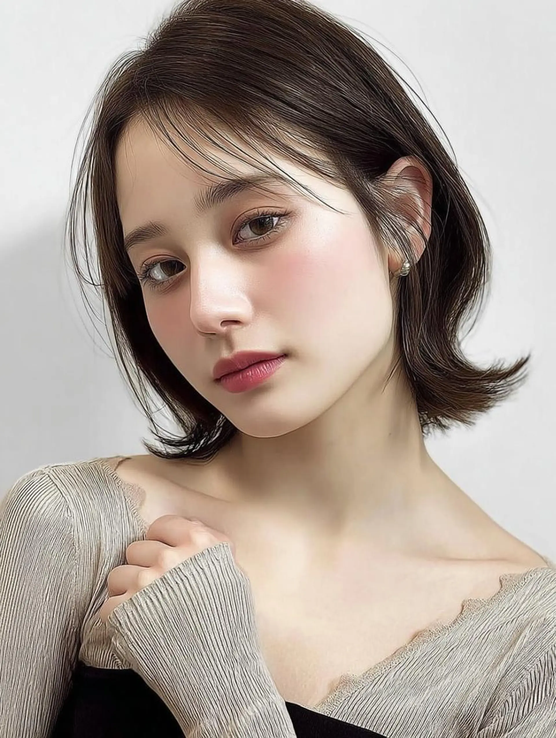 ミディアム 髪質改善 縮毛矯正 カット ヘアカラー 大久保 雪乃🌛のヘアスタイル