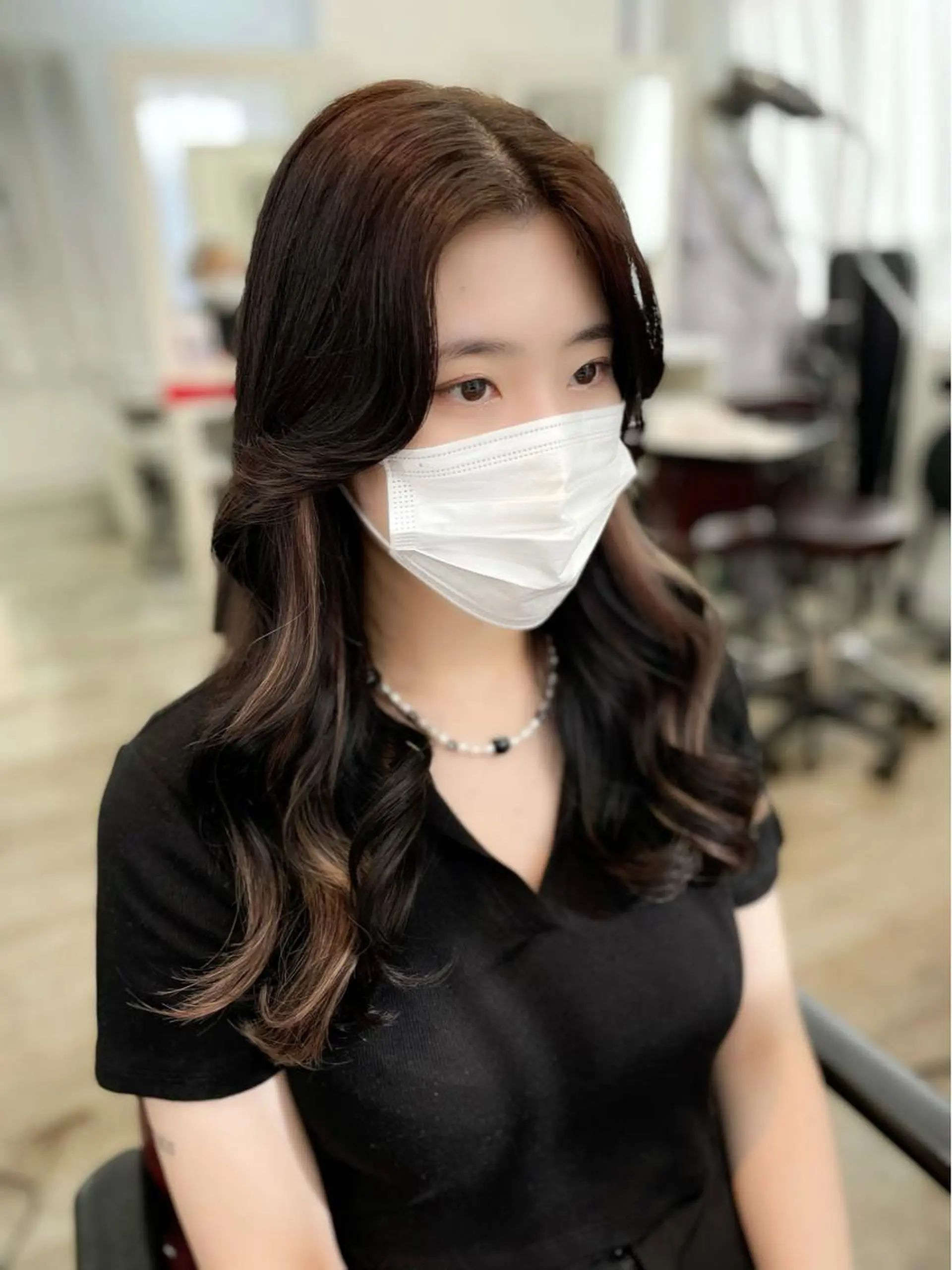 ロング エクステ カット エクステ ヘアセット 韓国ヘア🤍髪質改善 🇰🇷AKANEのヘアスタイル