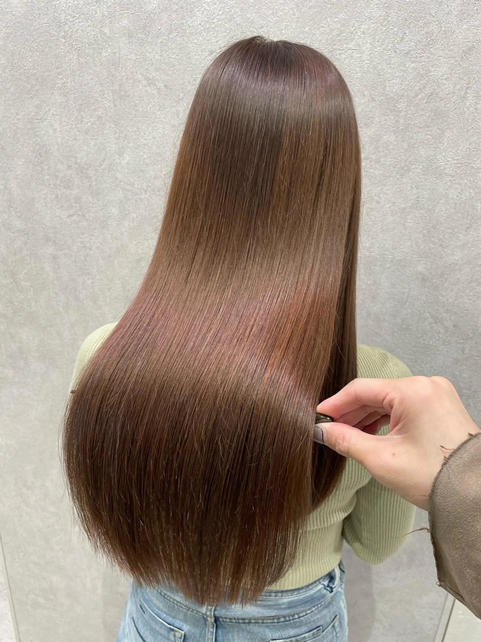 ロング カラー 髪質改善 ヘアカラー トリートメント 韓国レイヤー／髪質 改善カラー/れんのヘアスタイル