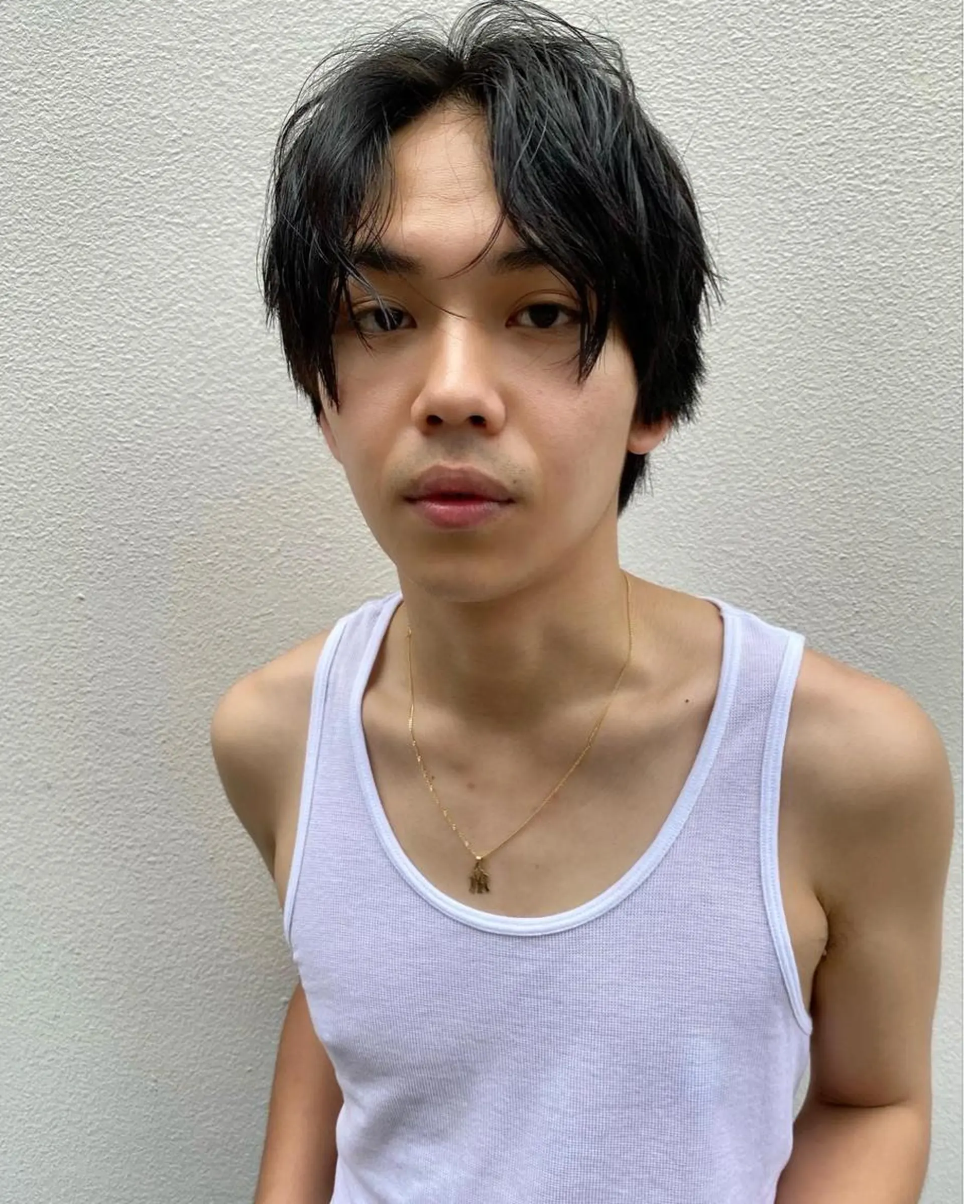 メンズ カット 森貴裕/ベージュ/ パーマ/オリーブのヘアスタイル