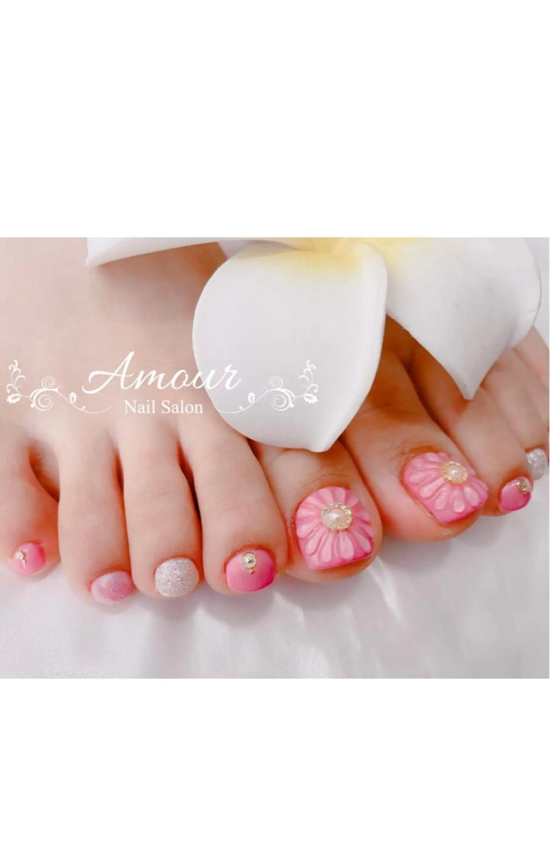 ネイル フラワーネイル ぷっくりネイル nailsalon ♡amour♡のネイルデザイン