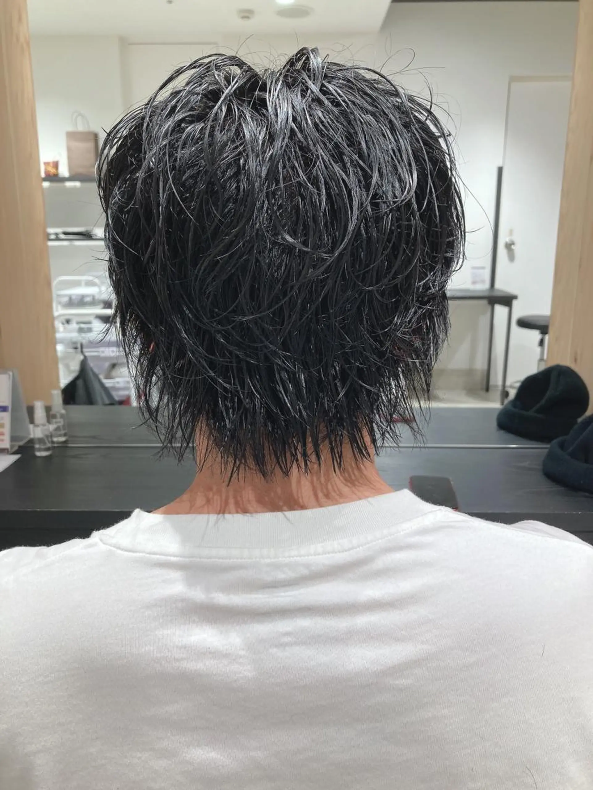ショート パーマ メンズ メンズパーマ メンズウルフカット ウルフカット カット パーマ トリートメント GO TODAY  SHAIRE  SALON   渋谷モディ所属・スキバサミを使わない カット🌼唯🌼のヘアスタイル