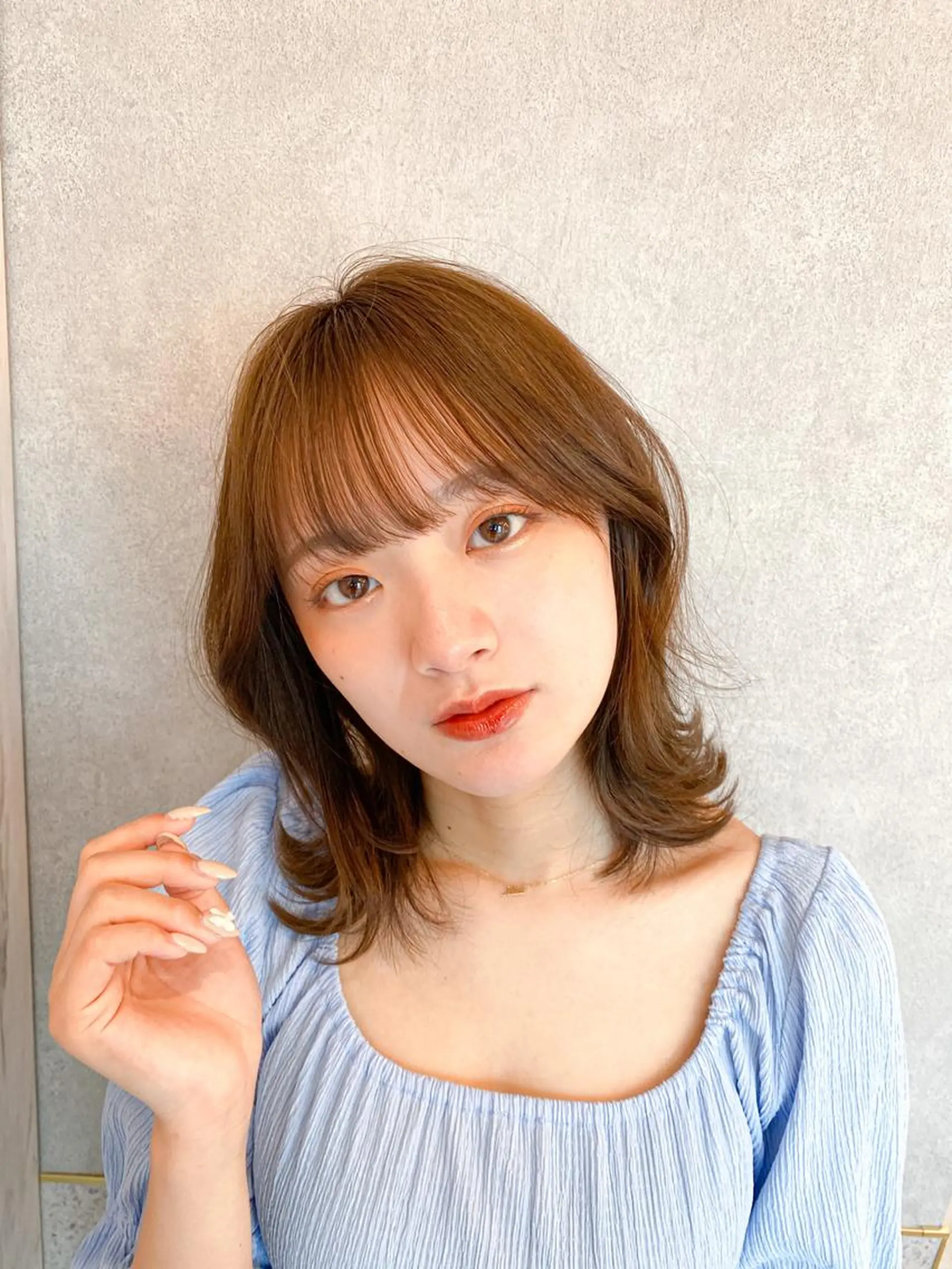 ミディアム カラー シールエクステ ミディアムパーマ ブリーチ ケアブリーチ ダブルカラー 新宿/韓国風レイヤー 髪質改善/渋谷直樹のヘアスタイル