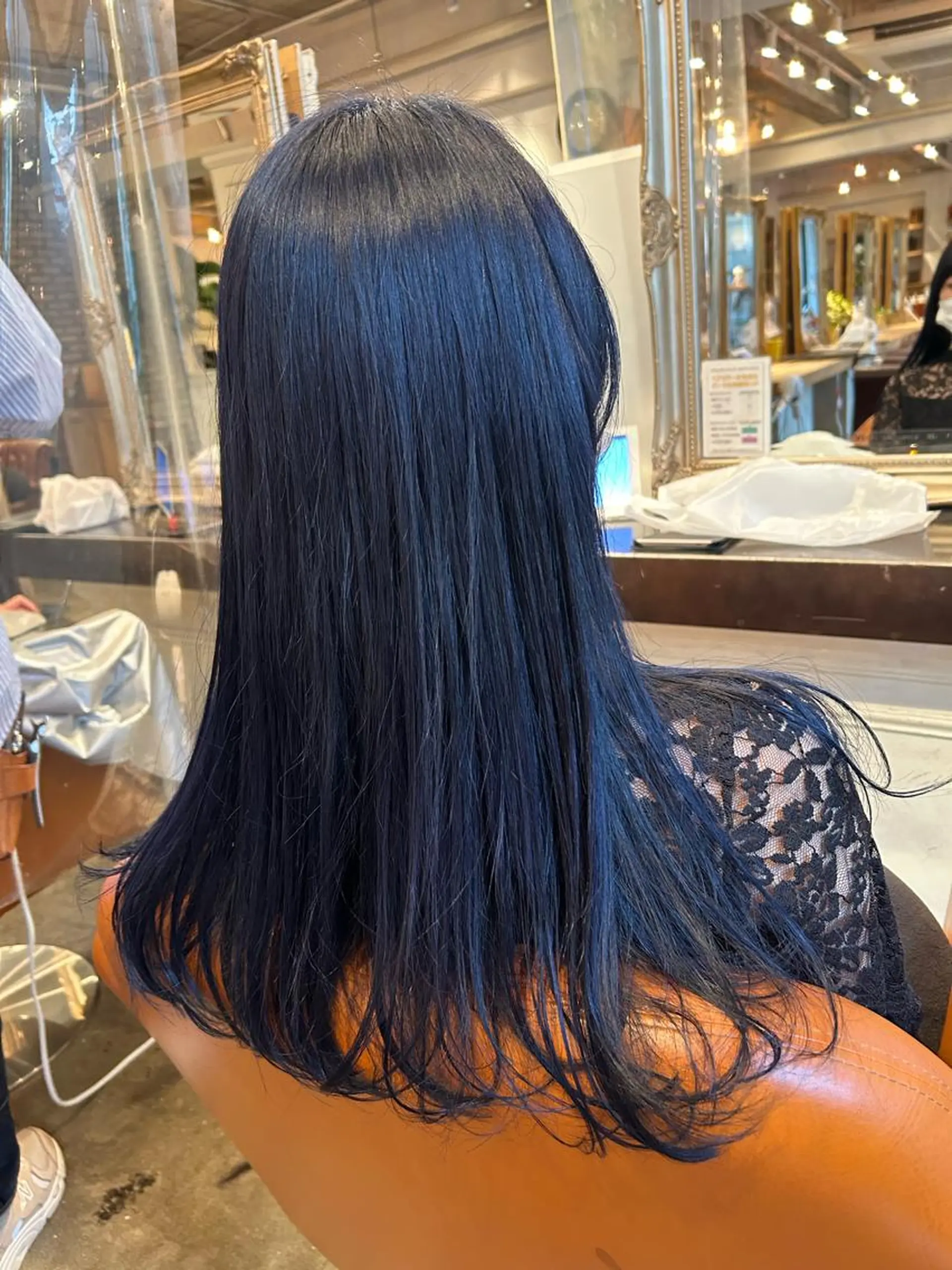 ロング カラー ブルーカラー ネイビーカラー ヘアカラー アレンジ/新宿 透明感カラー/ヤノのヘアスタイル