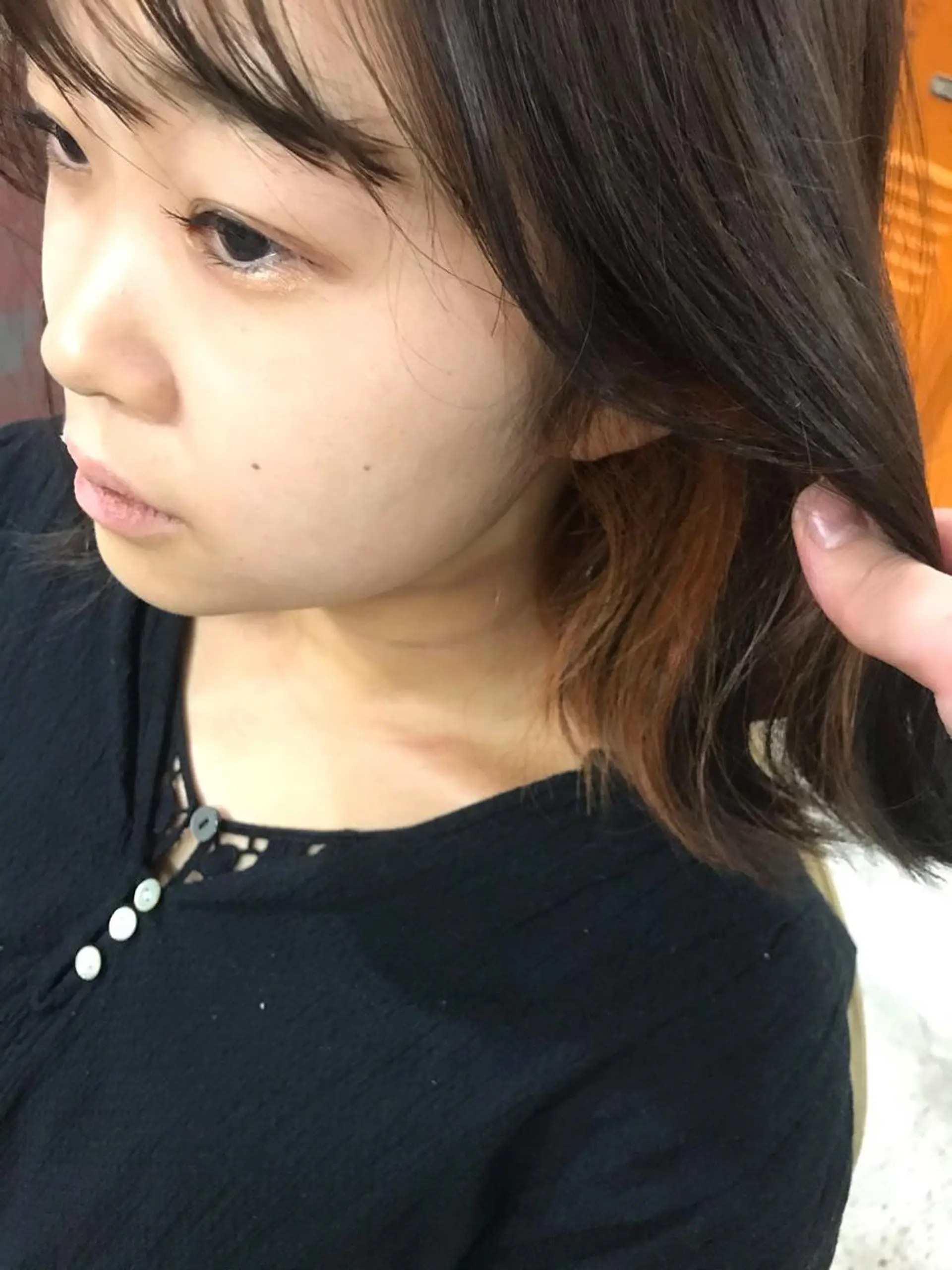 ミディアム カラー ヘアアレンジ ブリーチ オレンジ お任せヘア☘️☘️ 及川渚のヘアスタイル