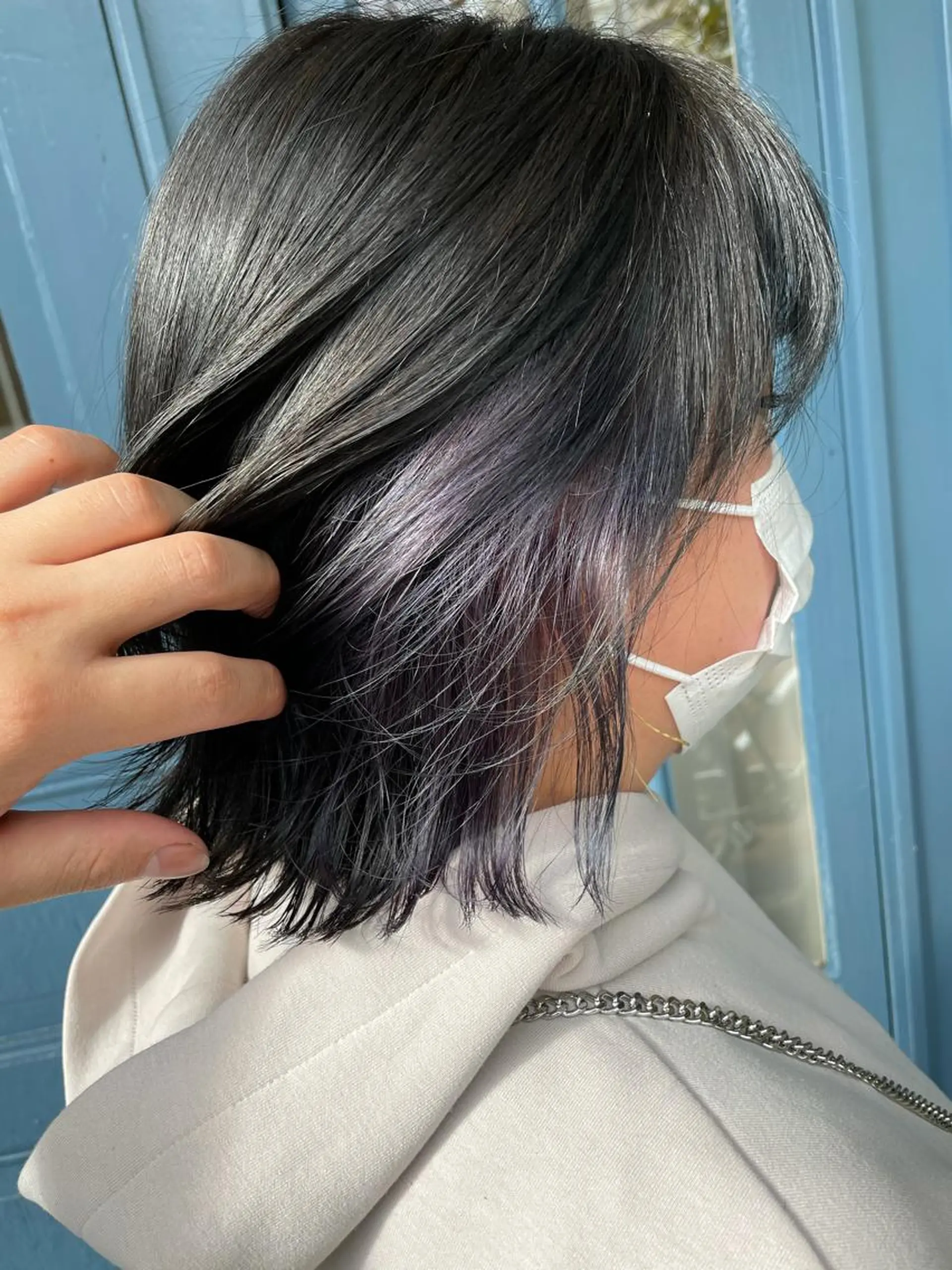 ミディアム ブリーチ毛矯正.髪質 改善.髪にドラマをのヘアスタイル