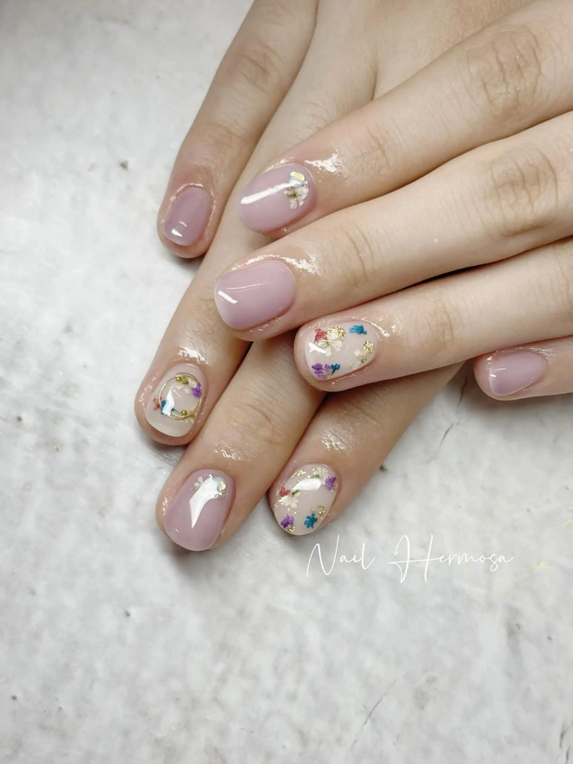 ネイル 桜ネイル 長さ出し フラッシュネイル フラワーネイル フットネイル ハンドネイル ネイル エルモサのネイルデザイン