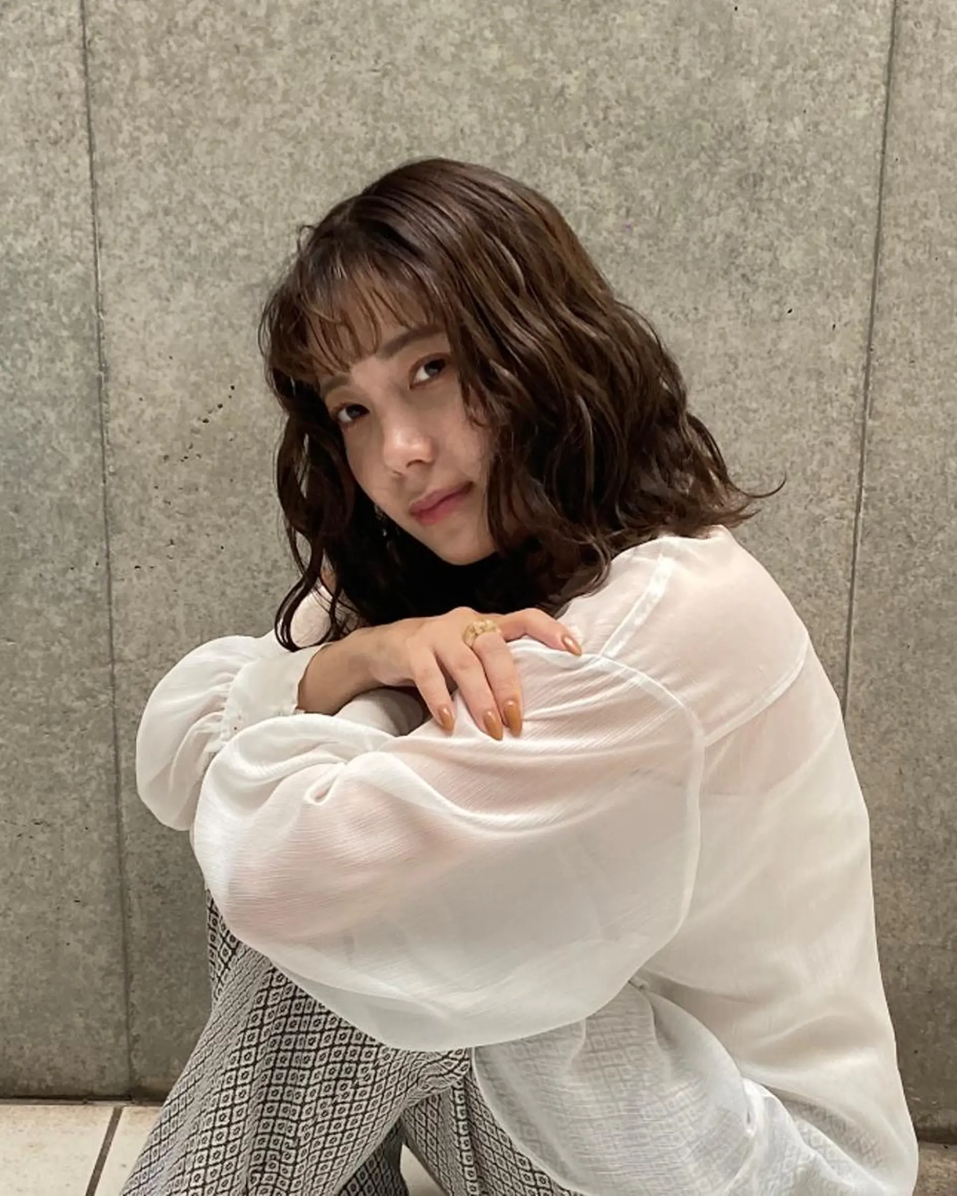 ミディアム カット パーマ F-card所属・shiga mariaのヘアスタイル