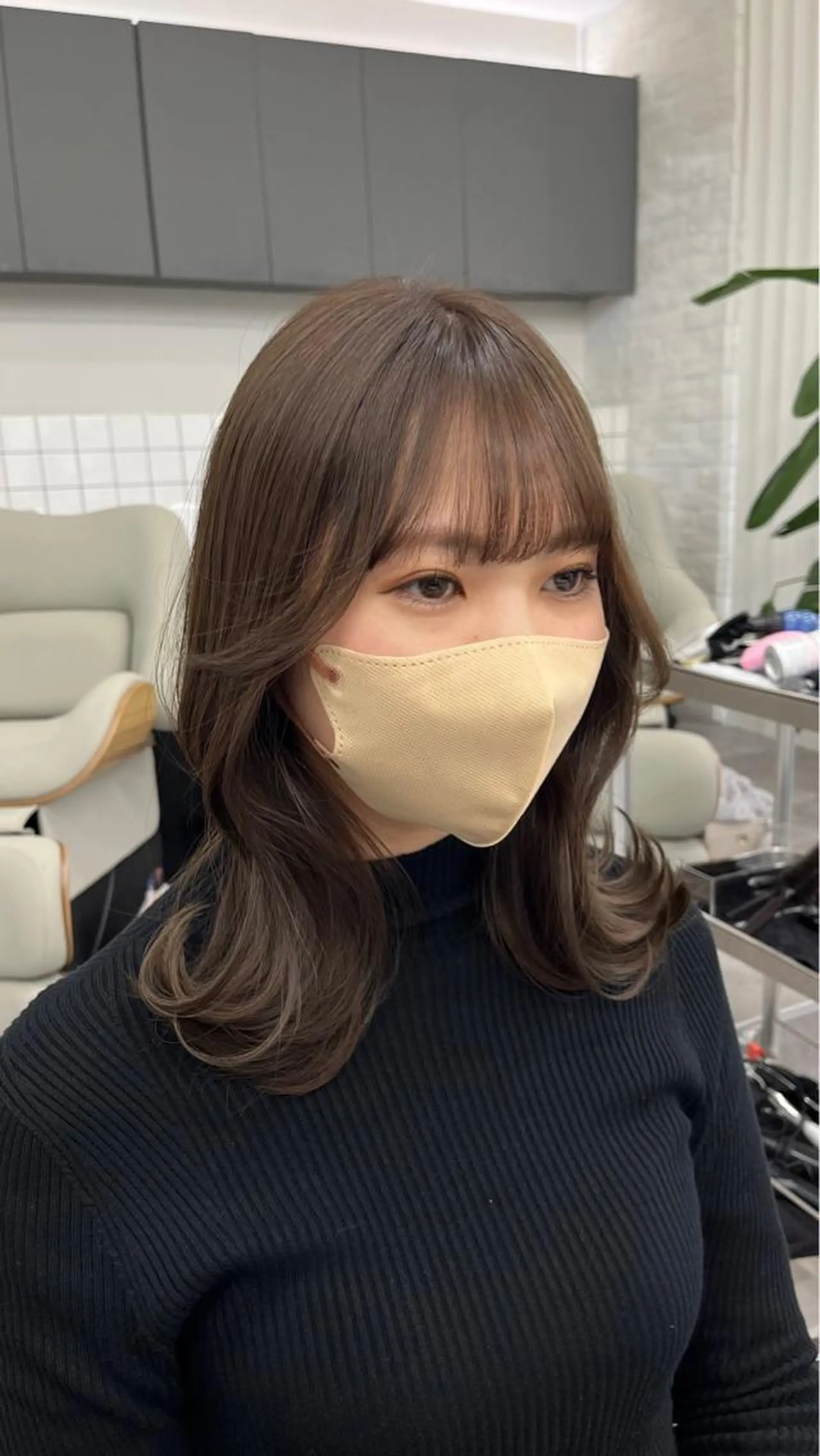 ミディアム カラー パーマ ヘアアレンジ 結婚式・ブライダル アッシュ ベージュカラー 黒髪 ブリーチ 韓国ヘア×2way 🇰🇷和知拓郎のヘアスタイル