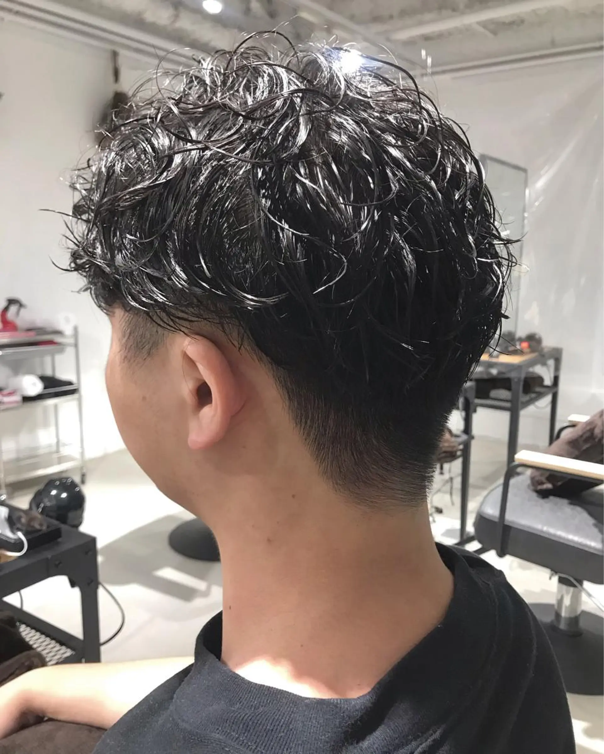 パーマ メンズ 暖色カラー🍊 ボブ🌿顔周りcutのヘアスタイル