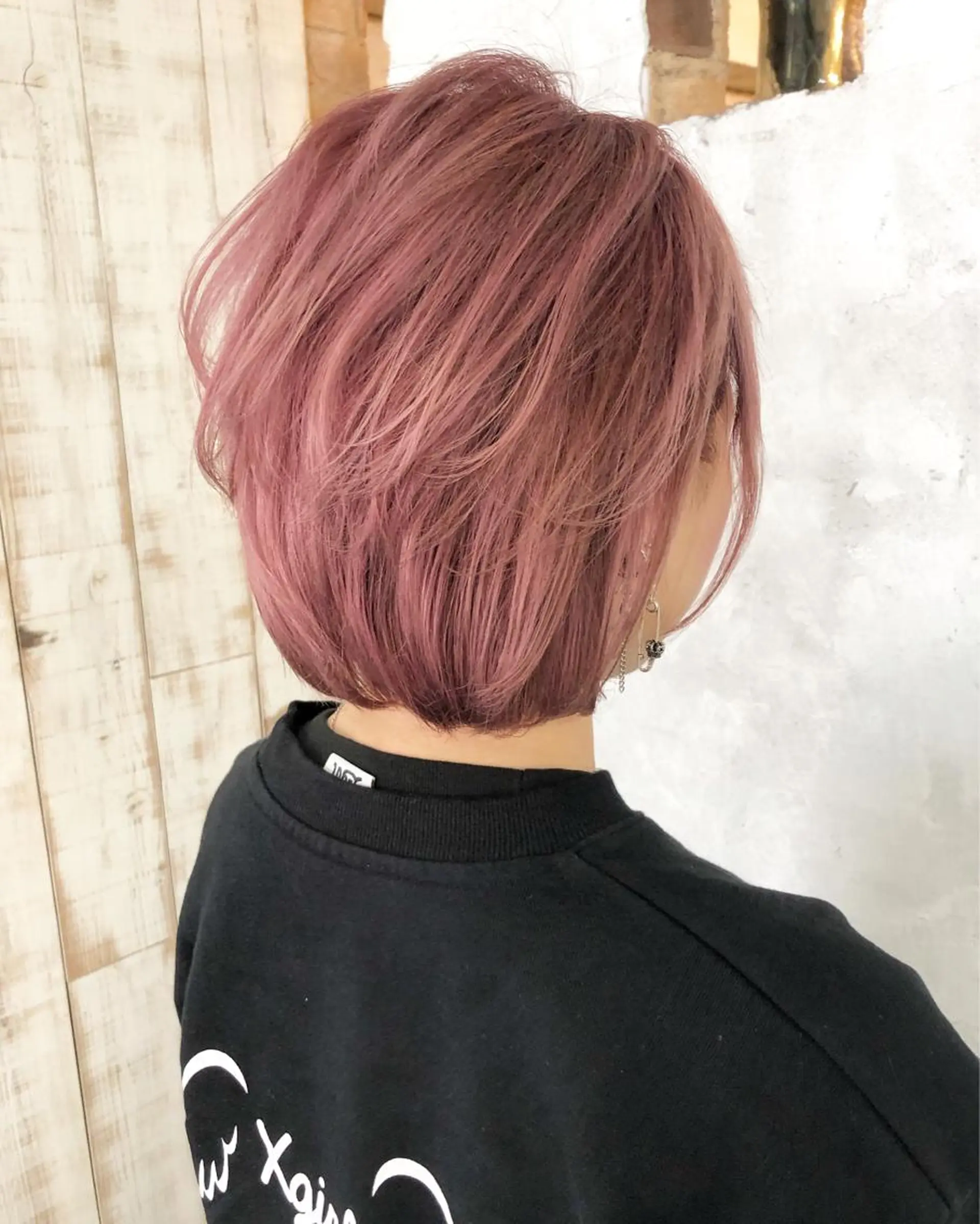 ショート カラー ヘアアレンジ ピンクカラー シアーピンク nico...所属・遠藤 拓馬のヘアスタイル