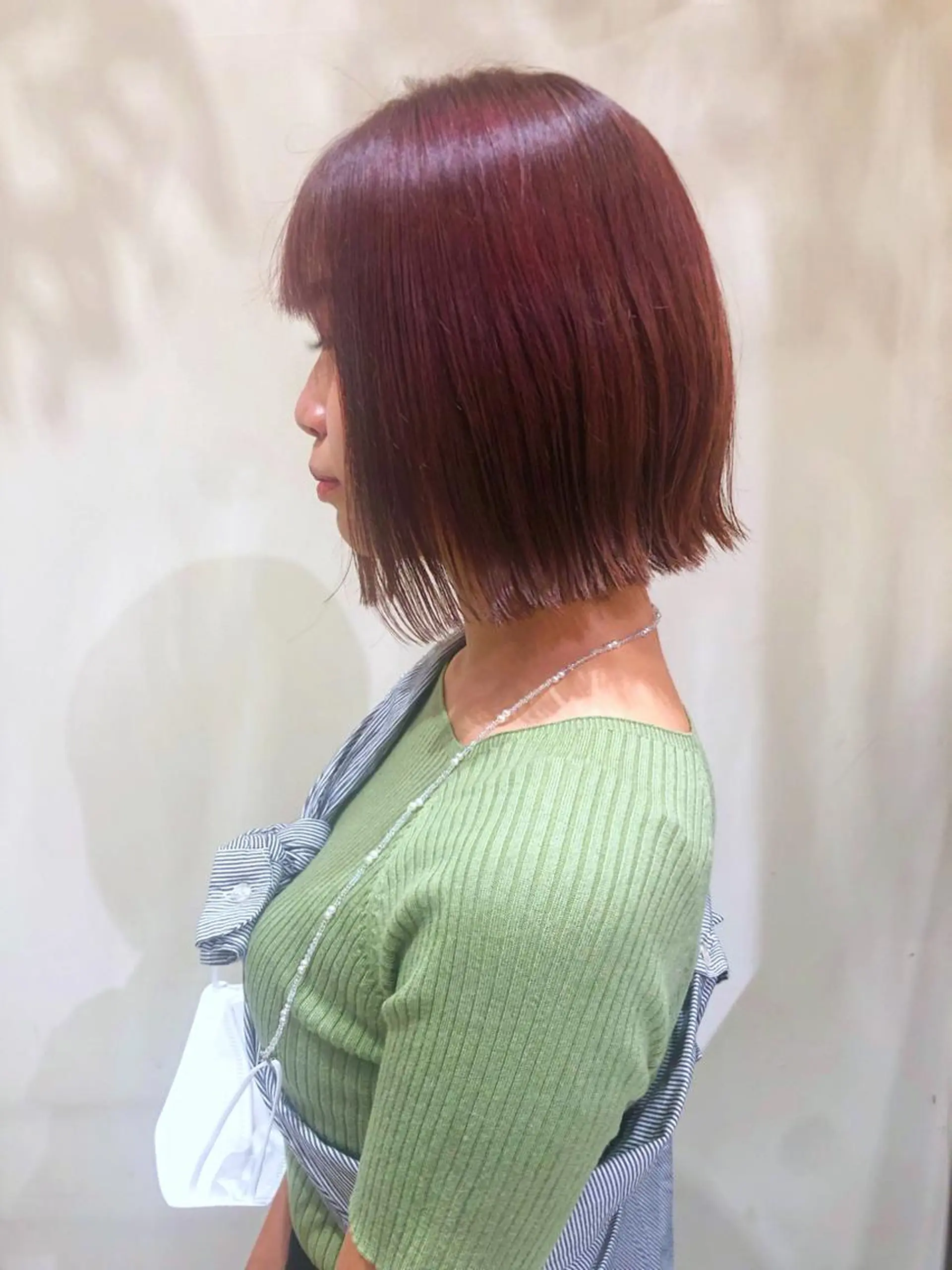 ミディアム 切りっぱなしボブ ボブ 安藤 明日翔のヘアスタイル