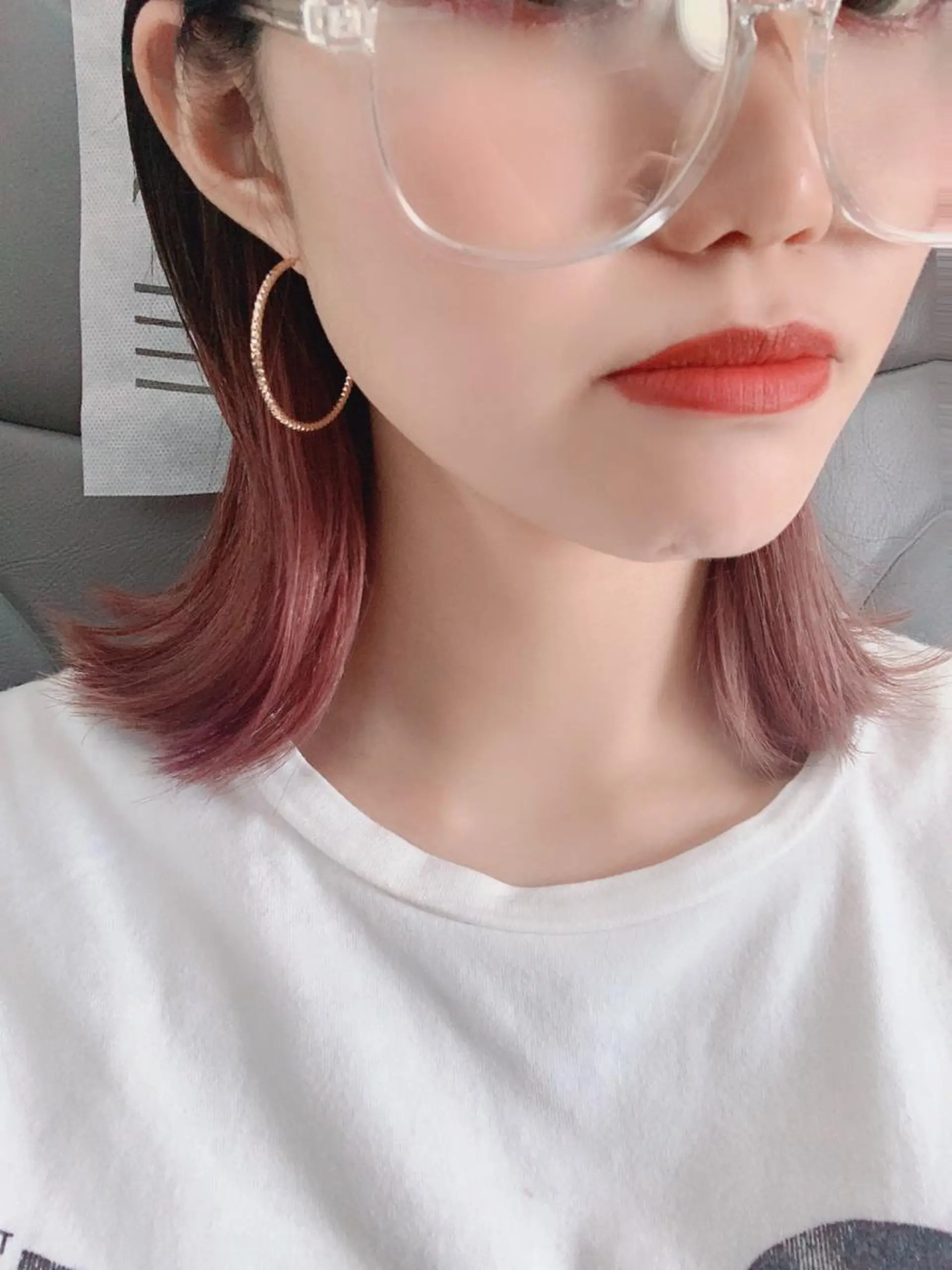 ミディアム カラー インナーカラー ピンクカラー バイオレットカラー バイオレットピンク ヘアカラー Sachiko ❤︎‬Pressのヘアスタイル