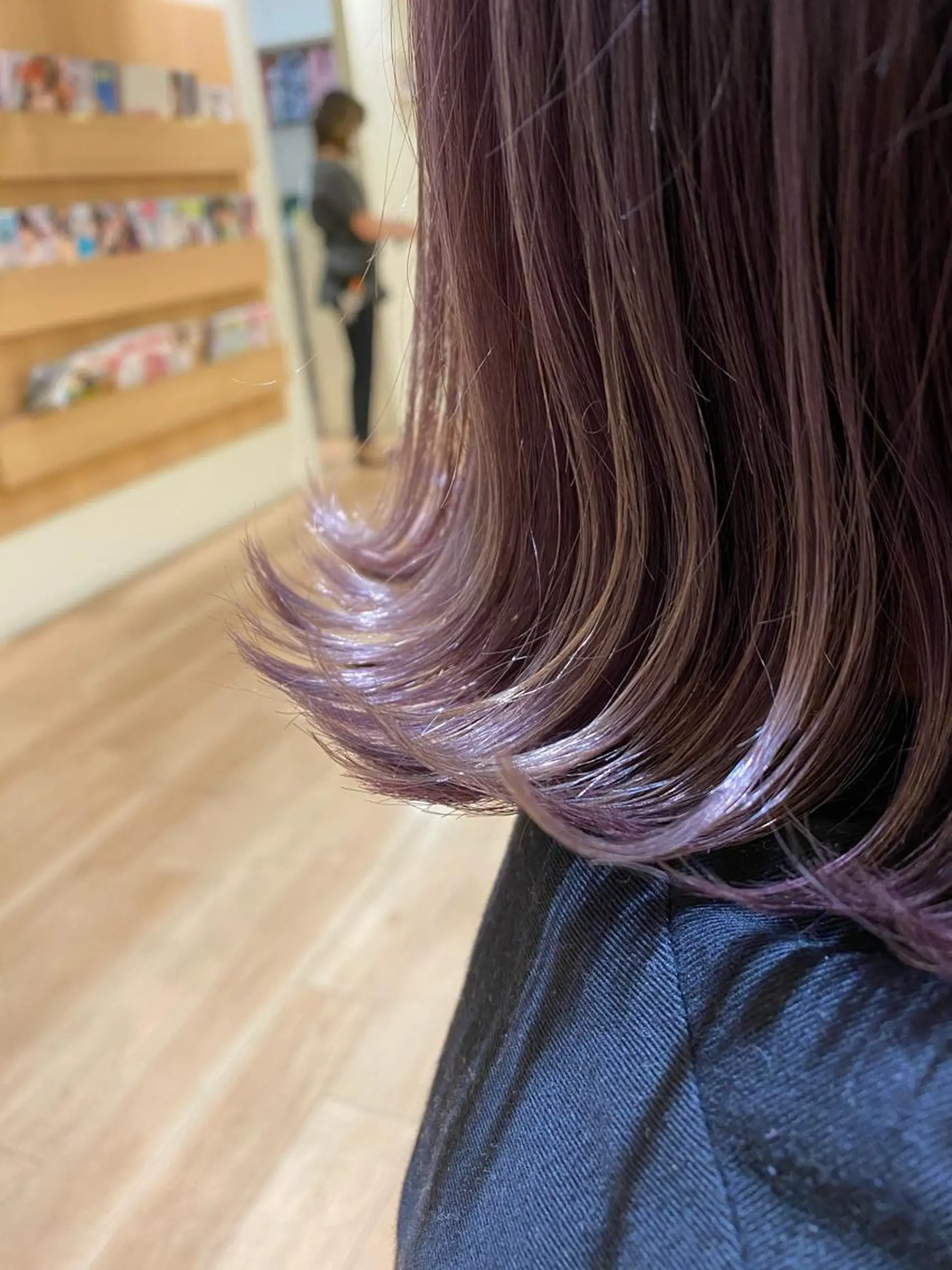 カラー ブルーカラー ブルーラベンダー ラベンダーカラー ハイトーンエフェクト ブリーチいち丸のヘアスタイル