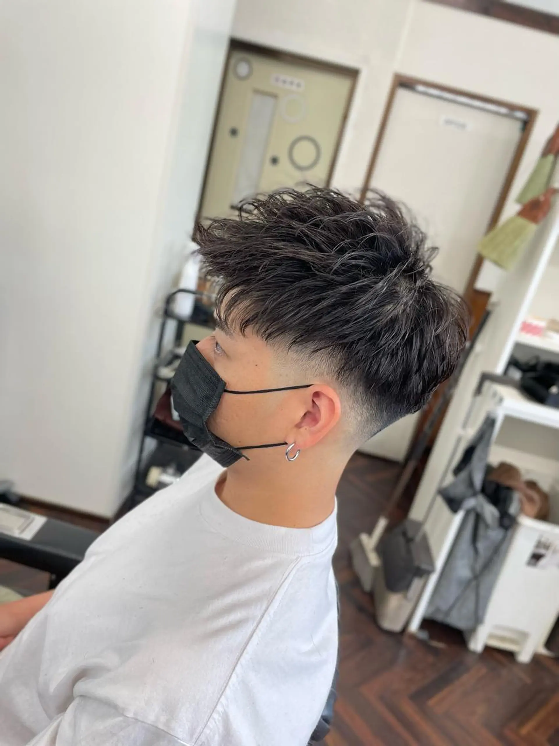 ショート パーマ メンズ フェードカット ツーブロック Cam's豊見城店所属・無料‼︎メンズ限定 URASAKIのヘアスタイル