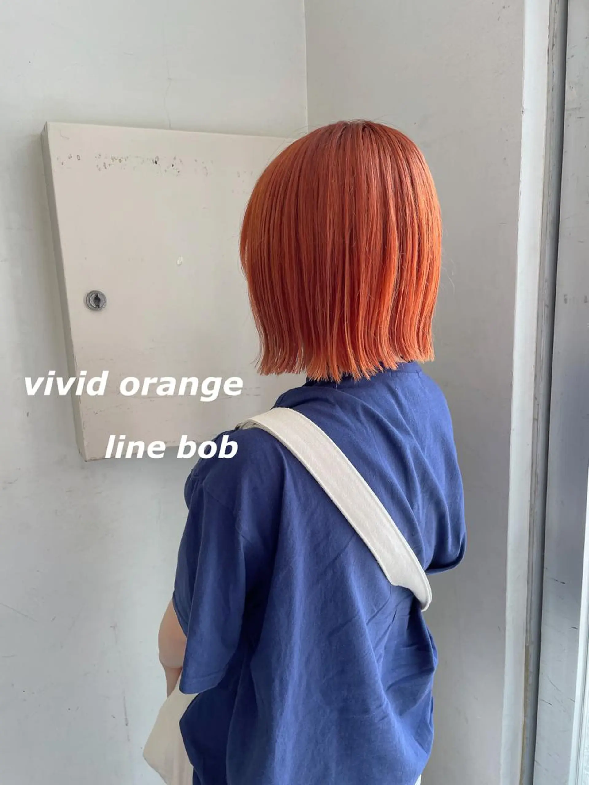 ミディアム カラー 切りっぱなしボブ オレンジ ボブ カット ヘアカラー トリートメント 切りっぱなしボブ ソノキユウカのヘアスタイル