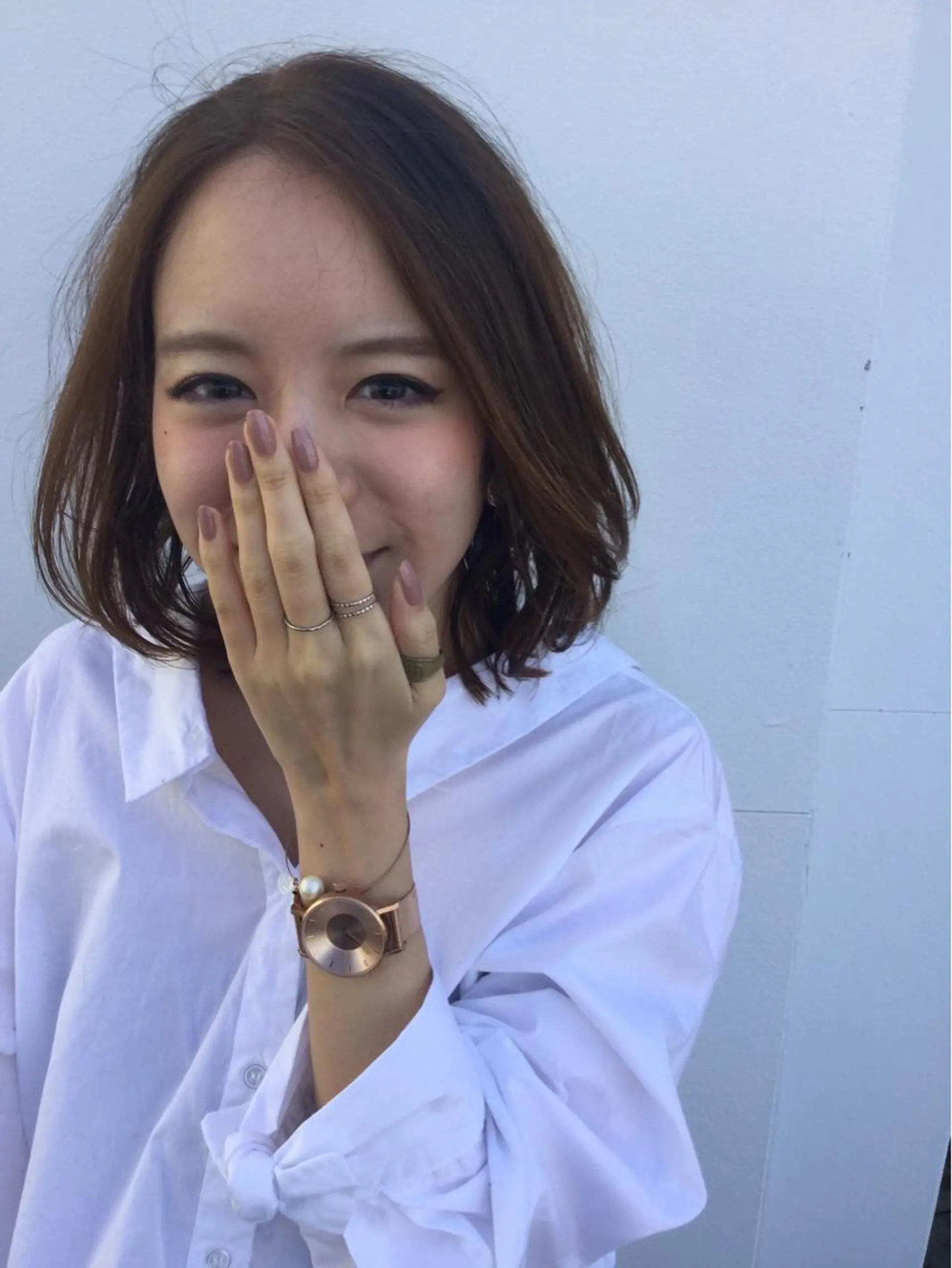 ミディアム 大内 郁のヘアスタイル