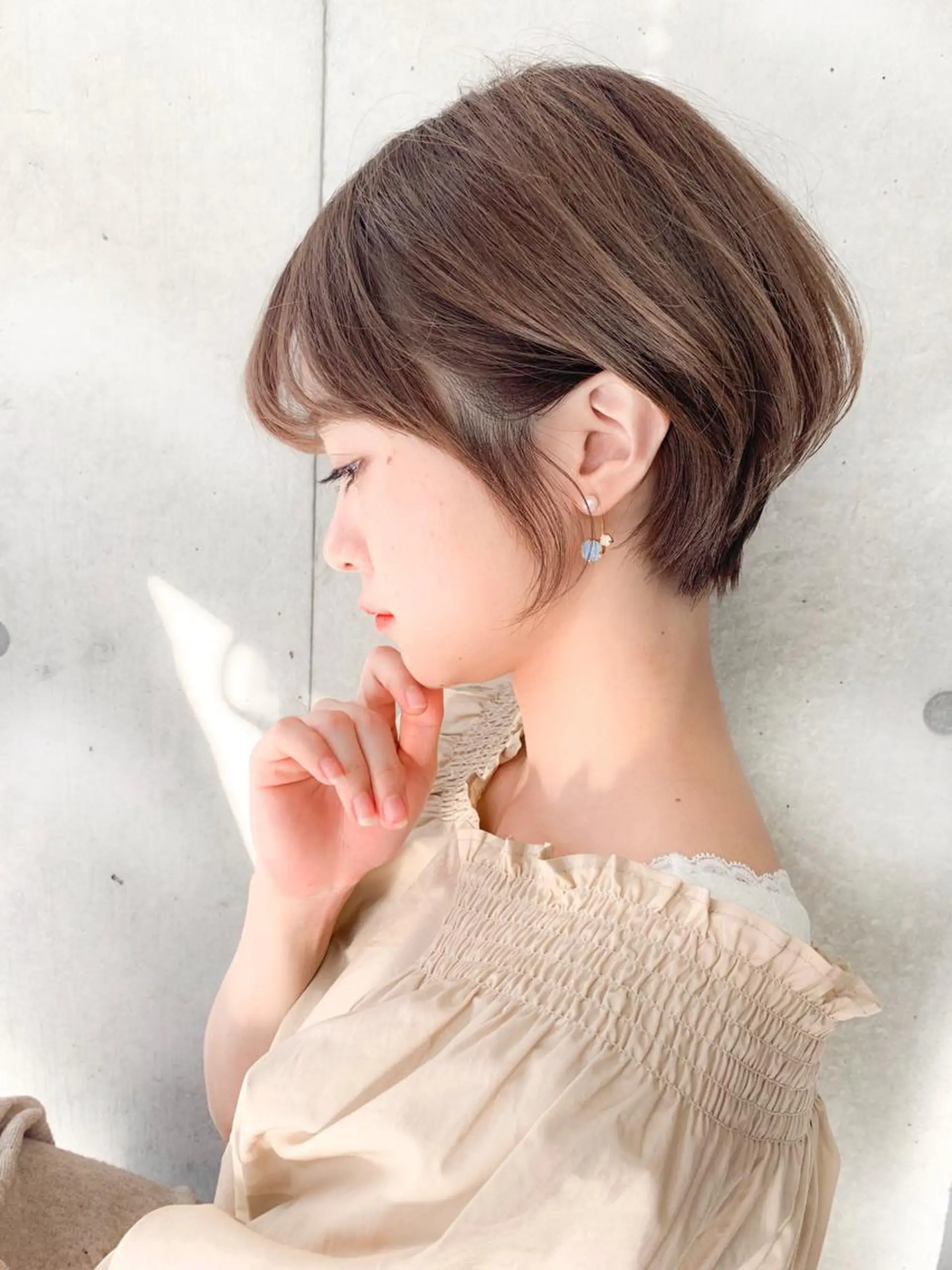 ショート カラー ベージュカラー ショートヘア 大人かわいい💍🤍 ボブ/ショートボブのヘアスタイル