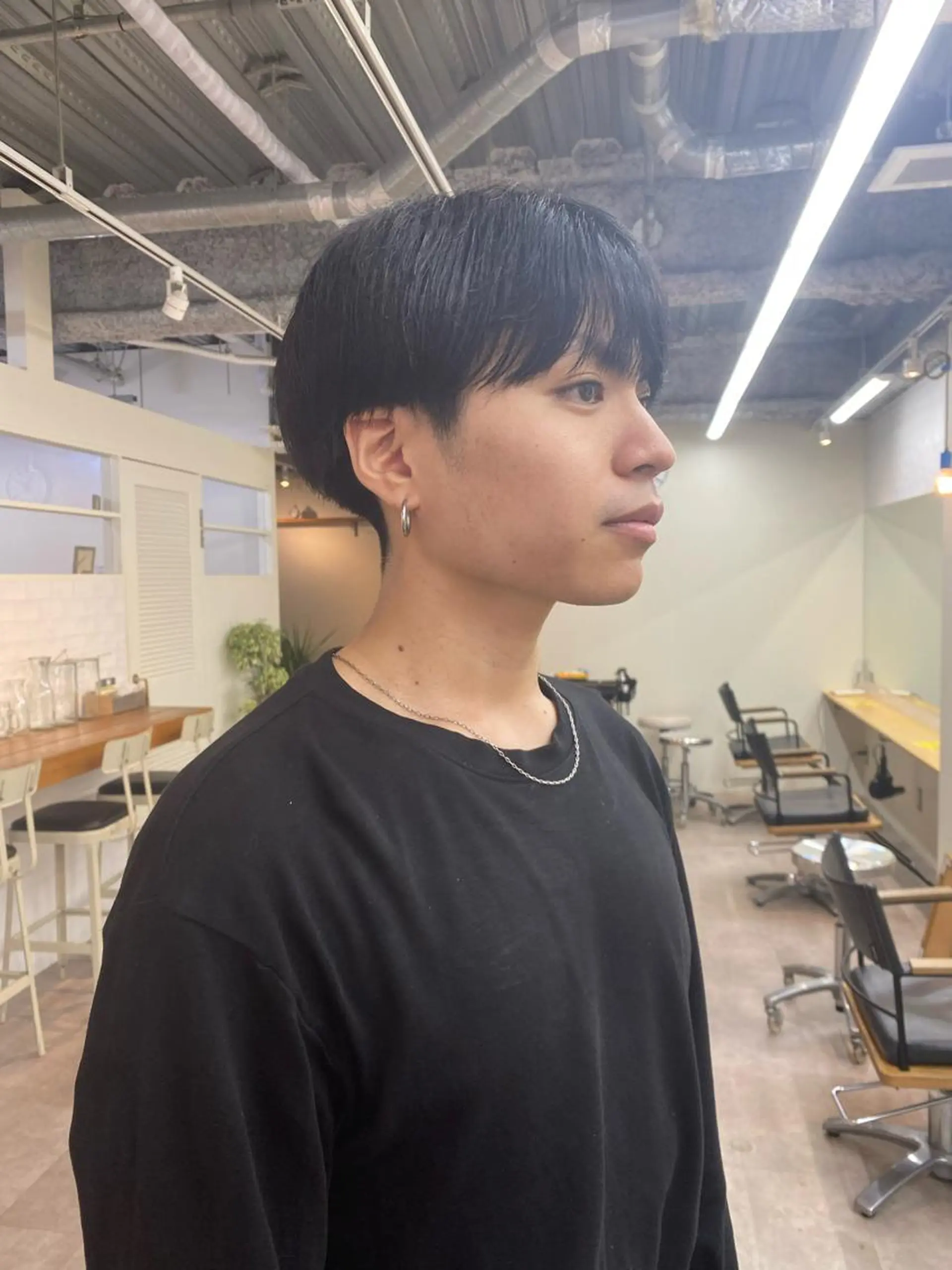 メンズ マッシュ シースルーマッシュ カット トリートメント シャドウパーマ/ 波巻パーマYu-Kiのヘアスタイル