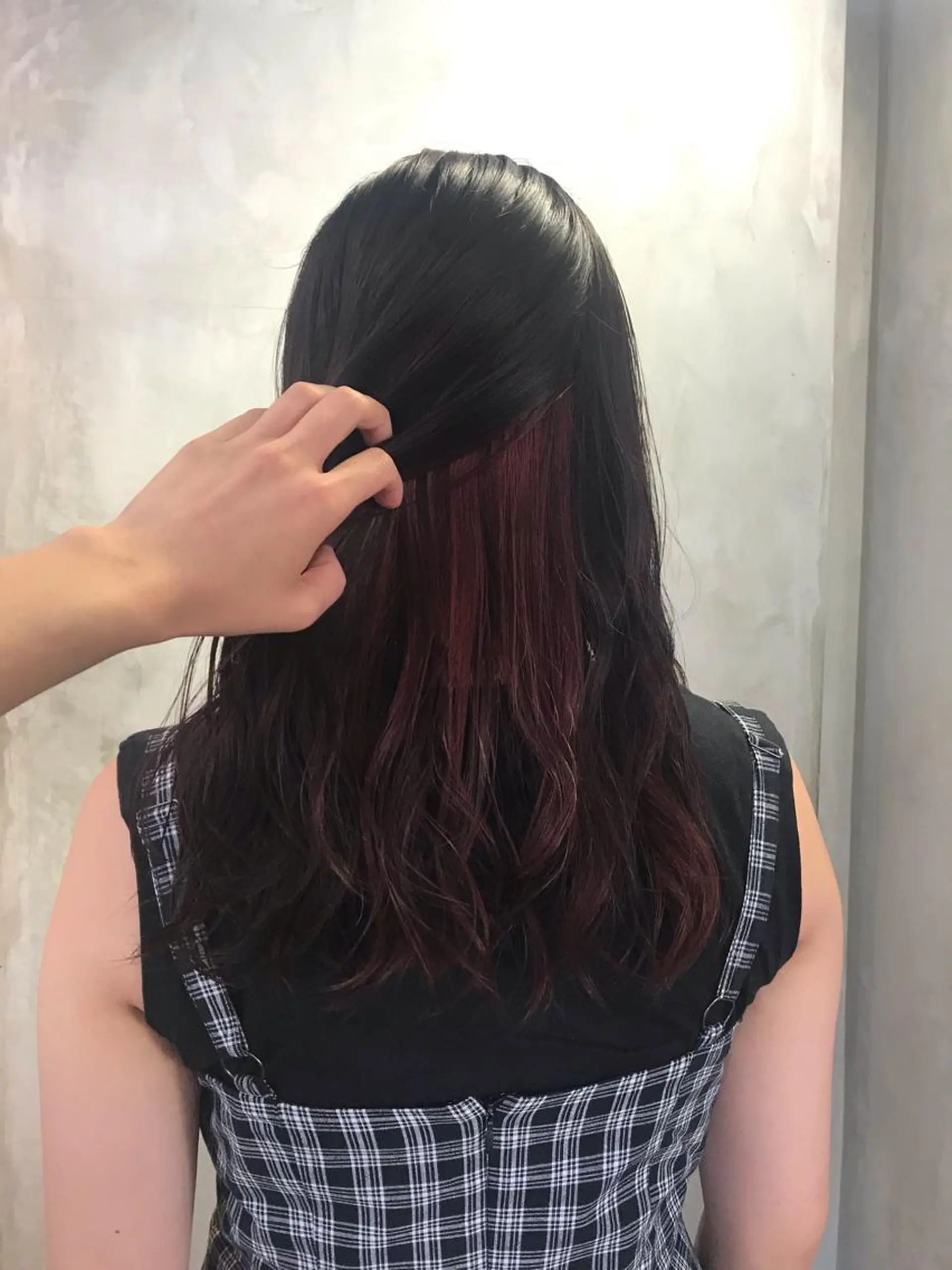 セミロング カラー ヘアアレンジ インナーカラー ラベンダーカラー ピンクカラー ピンクラベンダー stylist/蛯谷 珠里のヘアスタイル