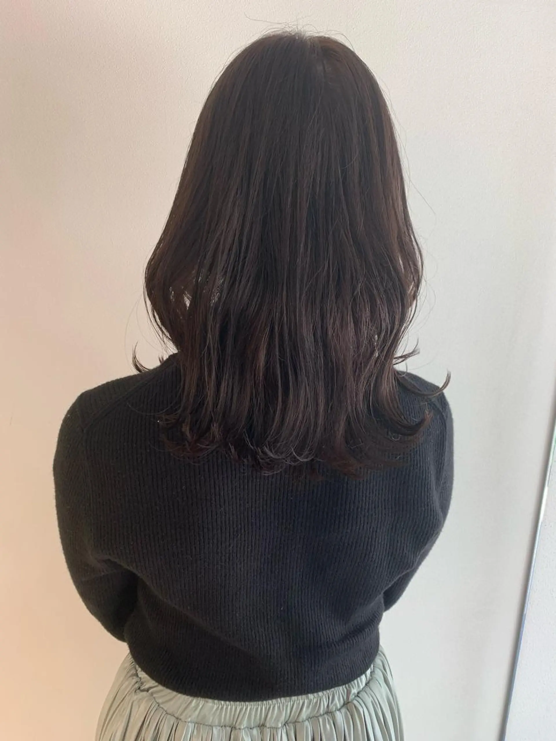 セミロング カット ヘアカラー なりたいが叶う ながしまじゅんきのヘアスタイル